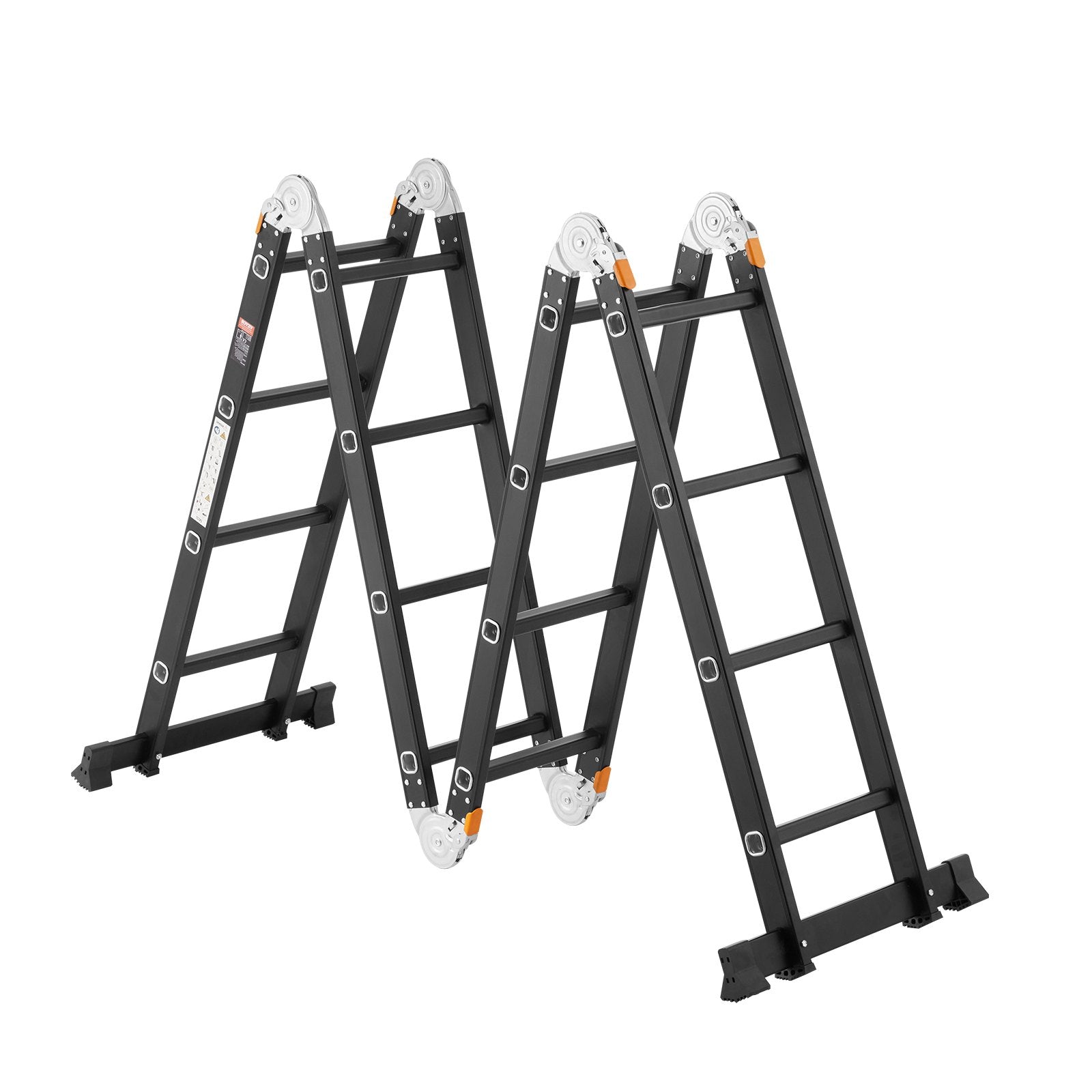 VEVOR Multi-Purpose Folding Ladder 7-in-1 4 Step 15.5ft with Scaffolding Plank