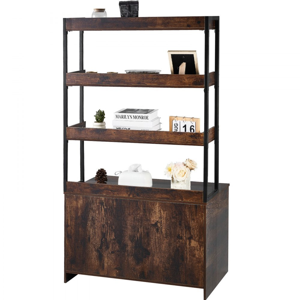 VEVOR Cat Litter Box Enclosure Wooden Litter Box Furniture Hidden with 3 Shelves