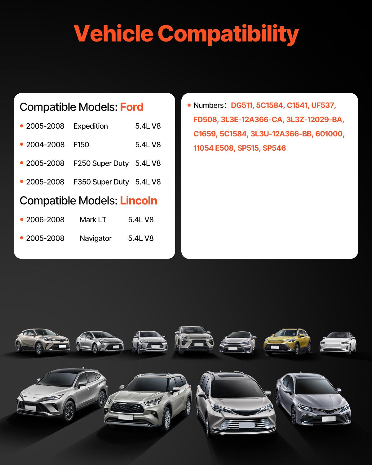 VEVOR Ignition Coil Pack Set of 8 Compatible with Ford Expedition Lincoln Mark