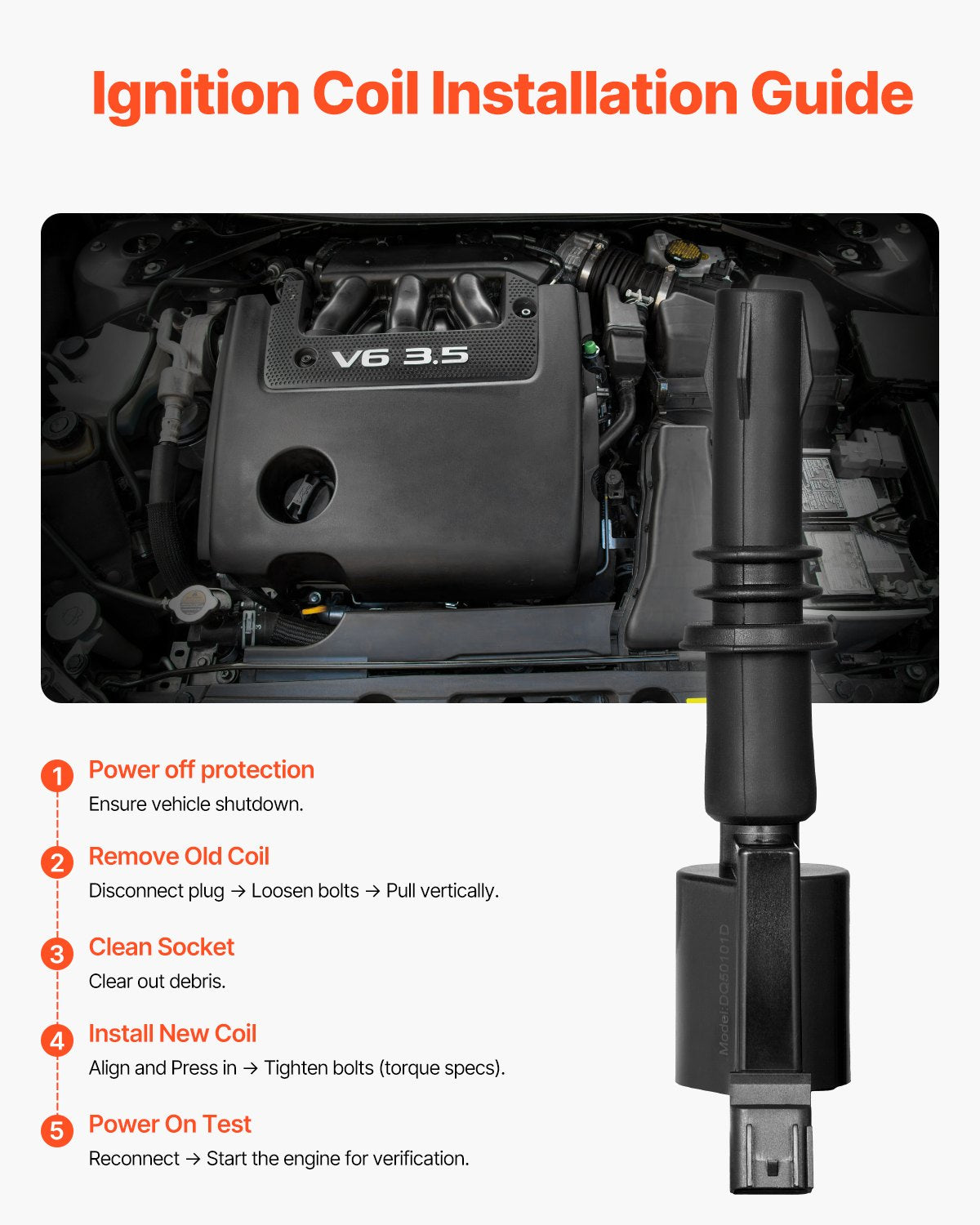 VEVOR Ignition Coil Pack Set of 8 Compatible with Ford Expedition Lincoln Mark