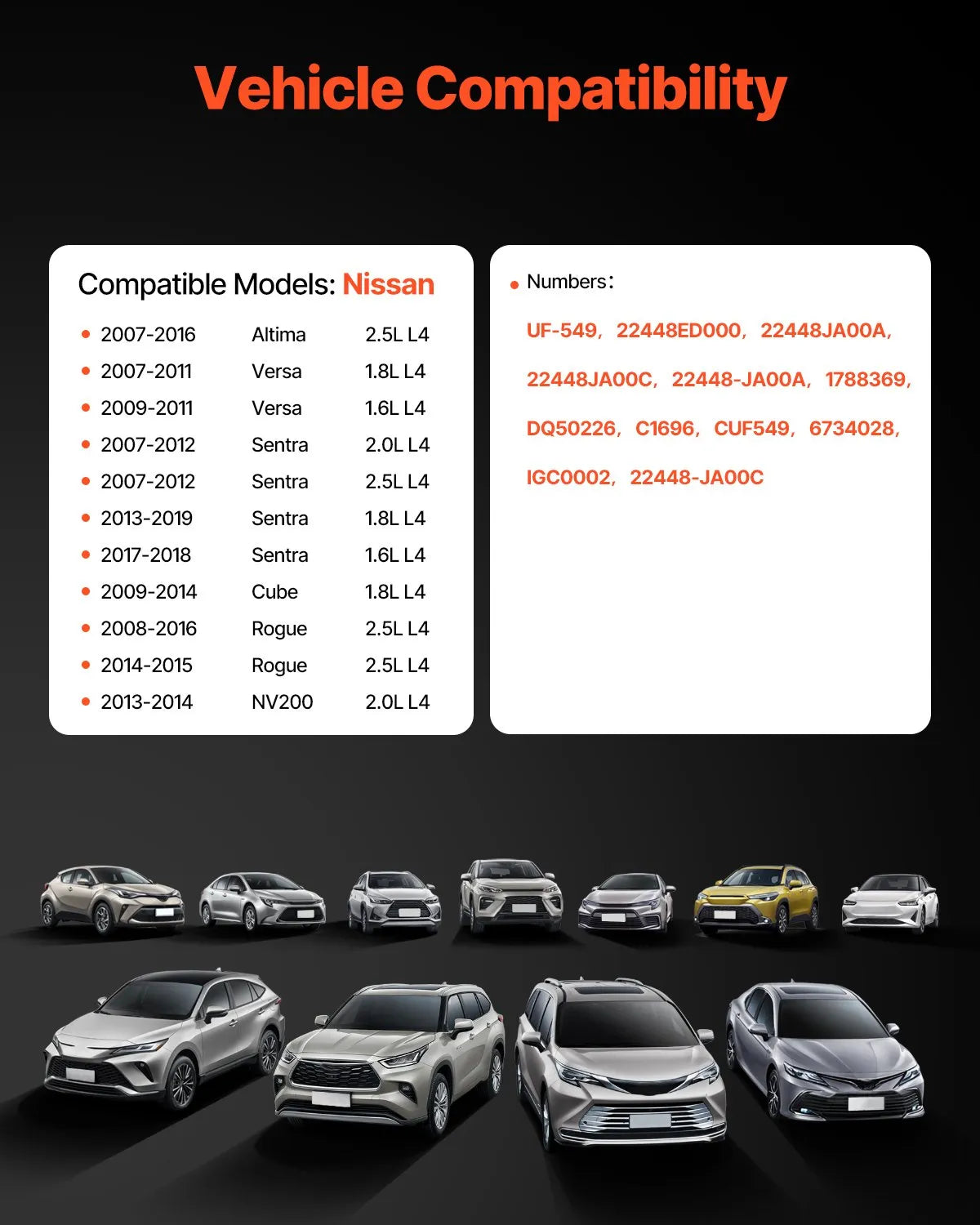 VEVOR Ignition Coil Pack and Spark Plugs Set of 4 Compatible with Nissan Altima