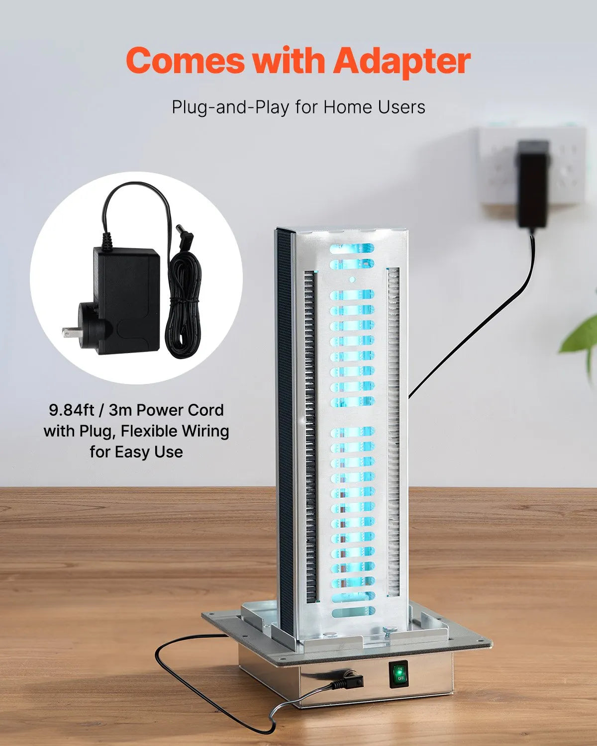 VEVOR HVAC Air Purifier Whole House 24W 12inch UV Light PCO Carbon Technology