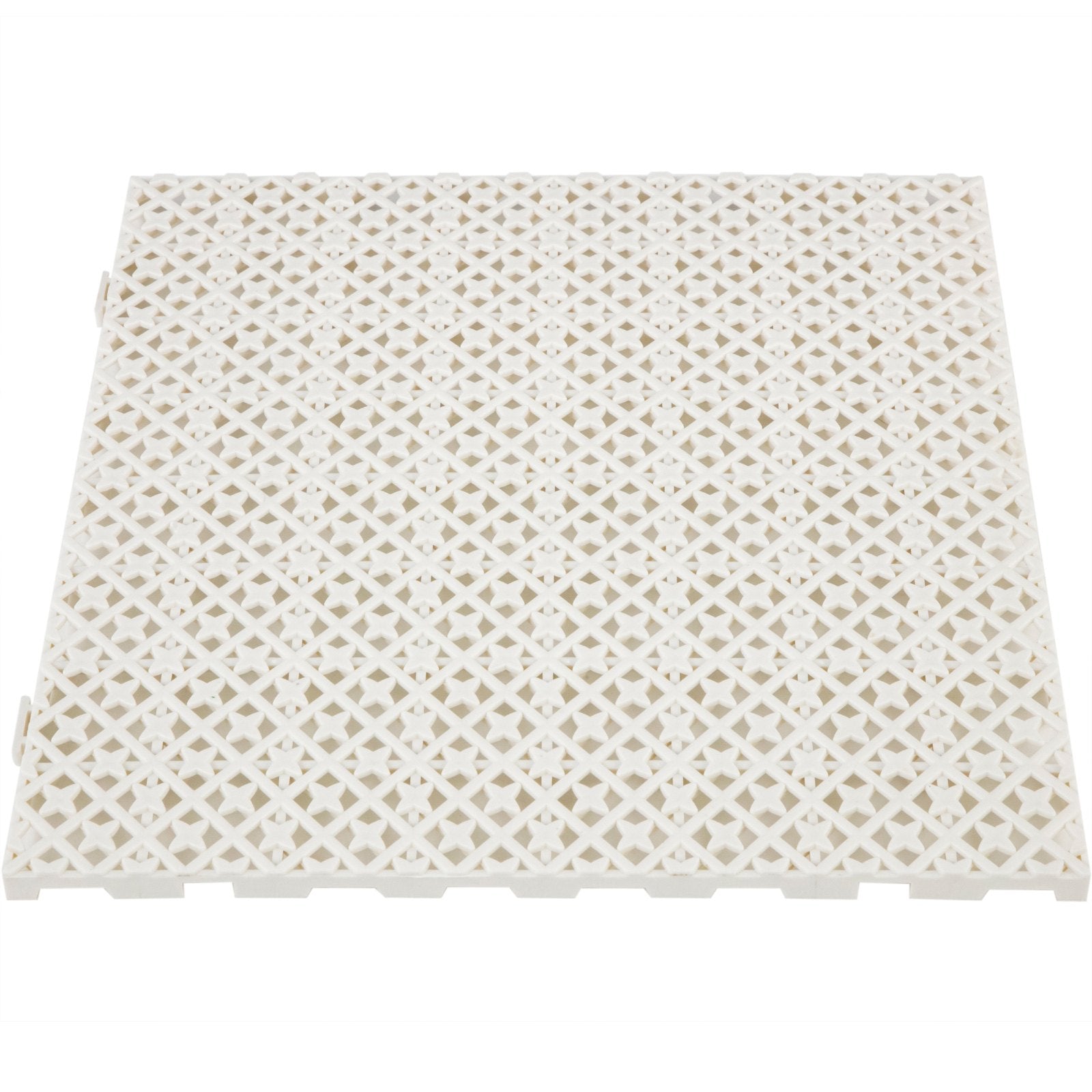 VEVOR Drainage Tiles Interlocking 25 Pack White, Outdoor Modular Interlocking Deck Tile 11.8x11.8x0.5 Inches, Dry Deck Tiles for Pool Shower Sauna Bathroom Deck Patio Garage