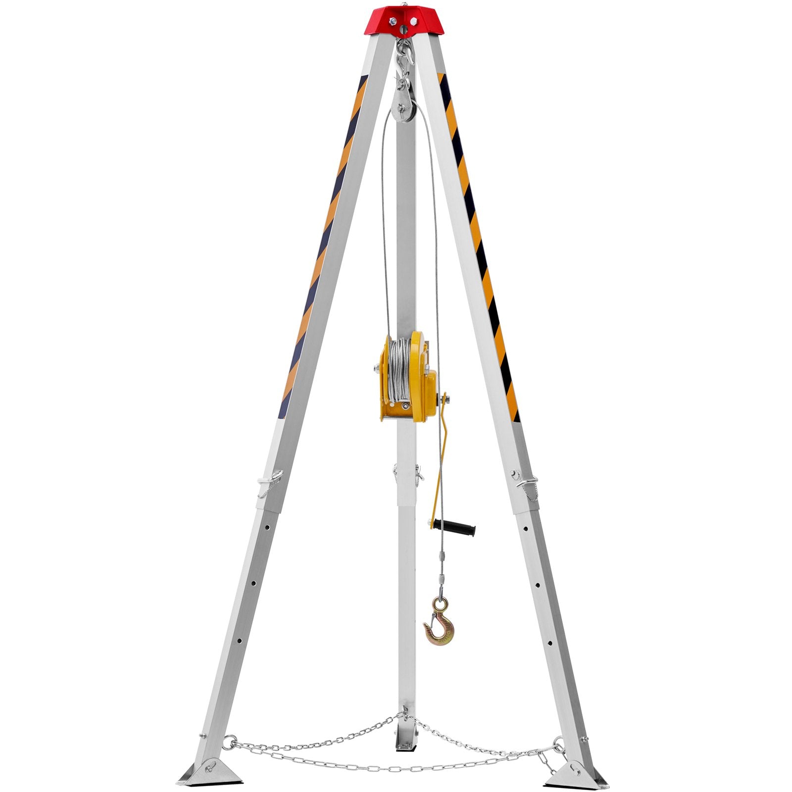 VEVOR Confined Space Tripod Kit, 1800 lbs Winch, Confined Space Tripod 7' Legs and 98' Cable, Confined Space Rescue Tripod 32.8' Fall Protection, Harness, Storage Bag for Traditional Confined Spaces