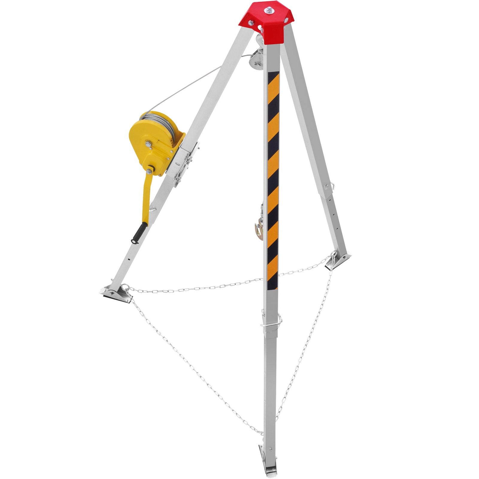 VEVOR Confined Space Tripod Kit, 2600 lbs Winch, Confined Space Tripod 8' Legs and 98' Cable, Confined Space Rescue Tripod 32.8' Fall Protection, Harness, Storage Bag for Traditional Confined Spaces