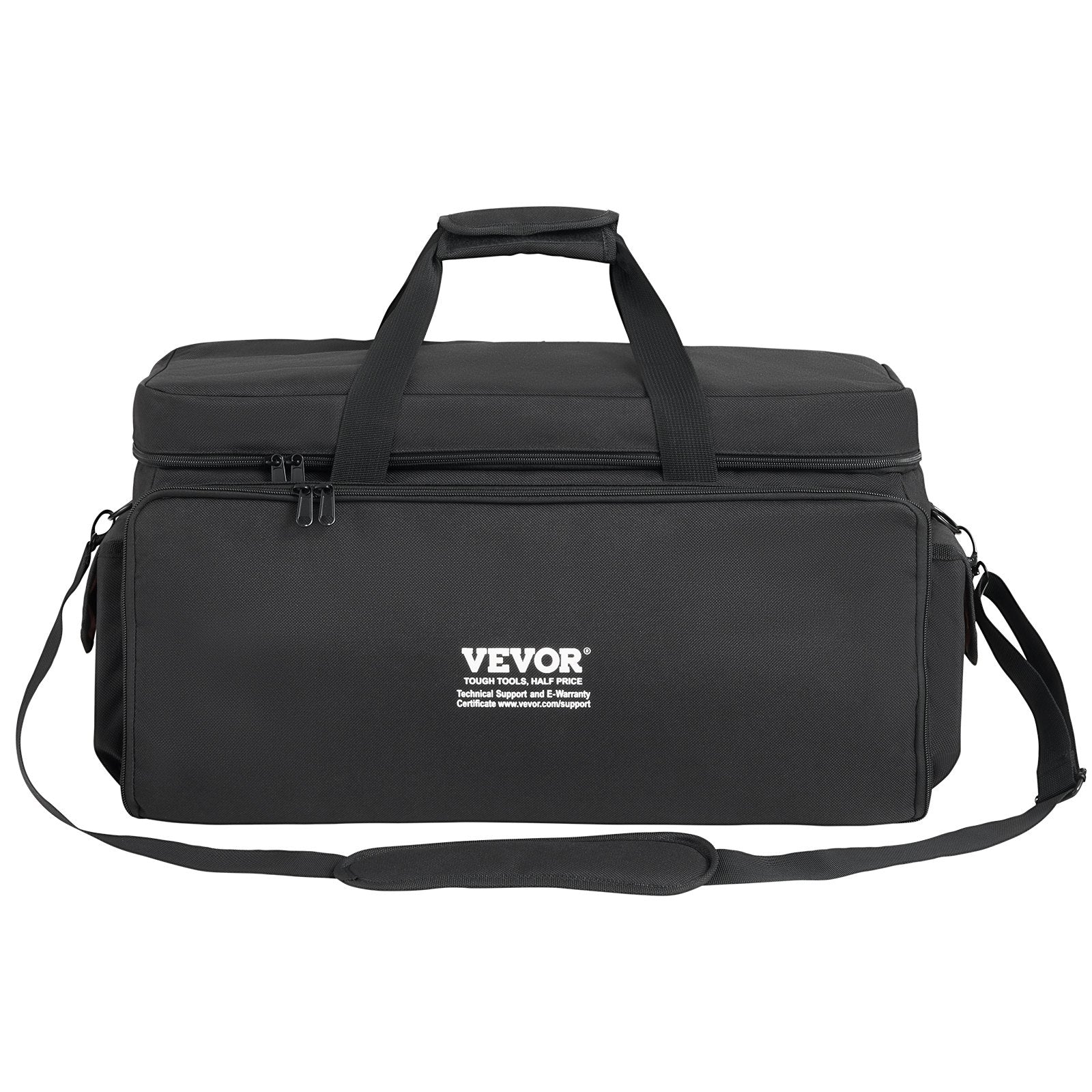 VEVOR DJ Cable File Bag, 1200D Oxford Fabric, DJ Gig Bag with 9 Detachable Divider 4.92 ft Padded Shoulder Strap Plastic Bottom Pad, 23.6 x 11.8 x 12.7 in DJ Wire Bag for DJ Gear Musical Accessories