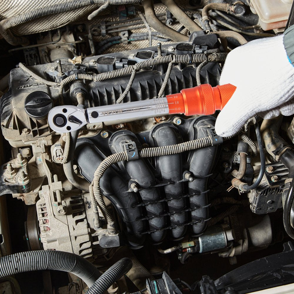 VEVOR Torque Wrench, 1/4-inch Drive Click Torque Wrench 20-200in.lb/3-23n.m, Dual-Direction Adjustable Torque Wrench Set, Mechanical Dual Range Scales Torque Wrench Kit with Adapters Extension Rod