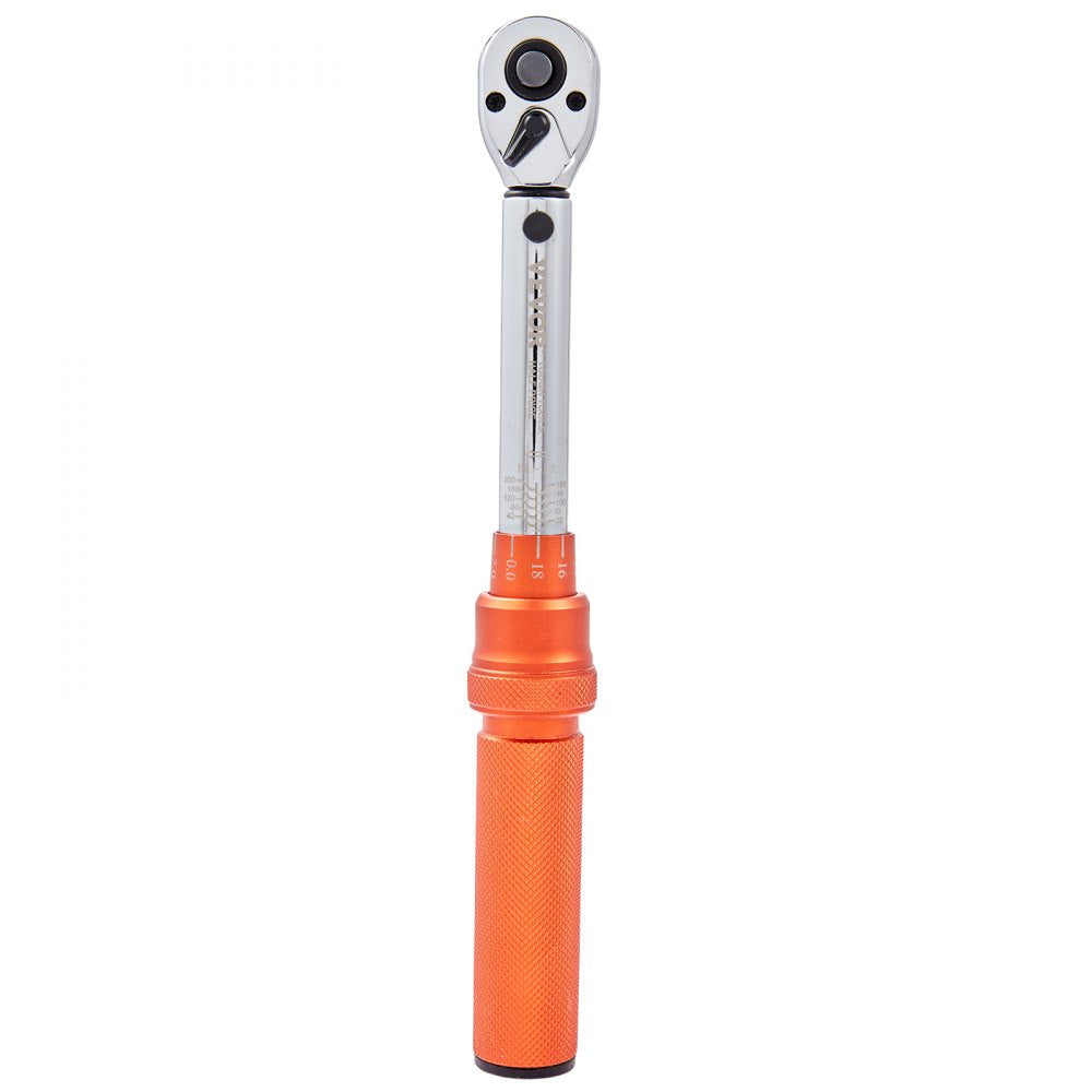 VEVOR Torque Wrench, 1/4-inch Drive Click Torque Wrench 20-200in.lb/3-23n.m, Dual-Direction Adjustable Torque Wrench Set, Mechanical Dual Range Scales Torque Wrench Kit with Adapters Extension Rod