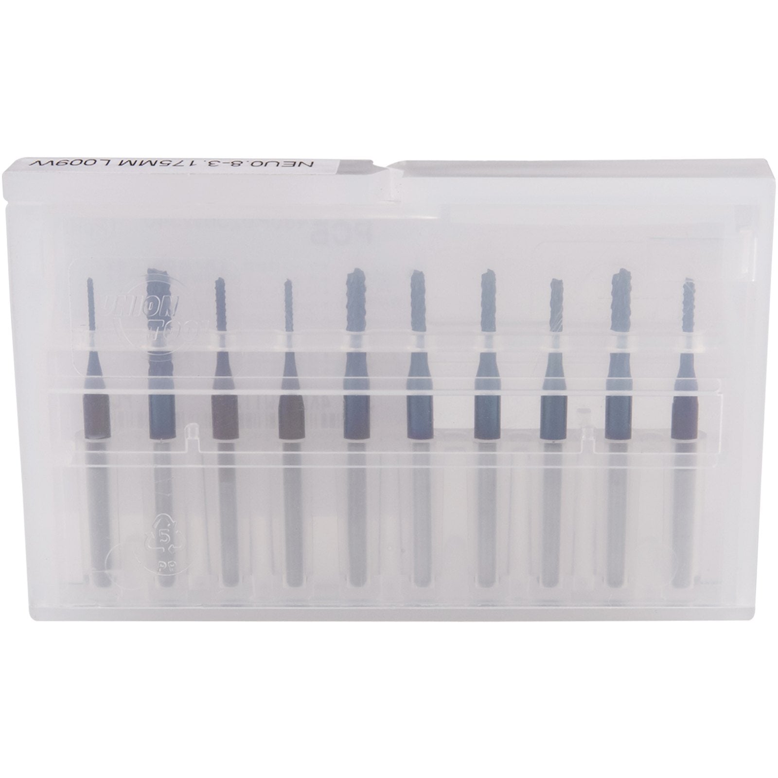 VEVOR 10PCs CNC Router Bits 1/8"(3.175mm) Shank End Mill Nano Blue Coat 0.8/1.0/1.2/1.4/1.6/1.8/2.0/2.2/2.4/3mm Engraving Bits Tungsten Steel Spiral Milling Tool Set for Engraving Cutting Acrylic Woo