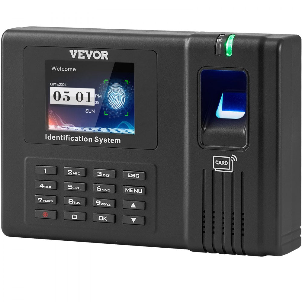 VEVOR Time Clock Biometric Clock 100000 Records Employee Attendance Machine