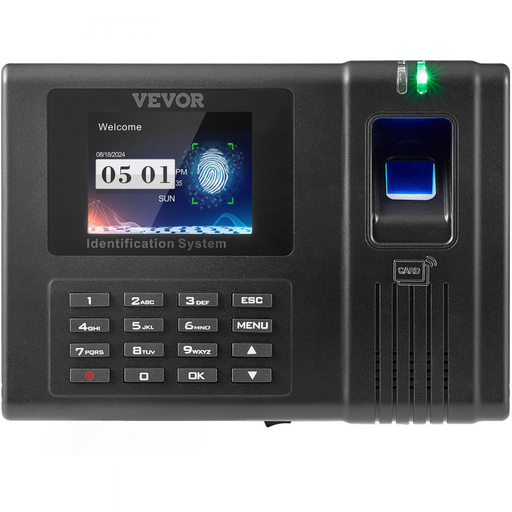 VEVOR Time Clock Biometric Clock 100000 Records Employee Attendance Machine