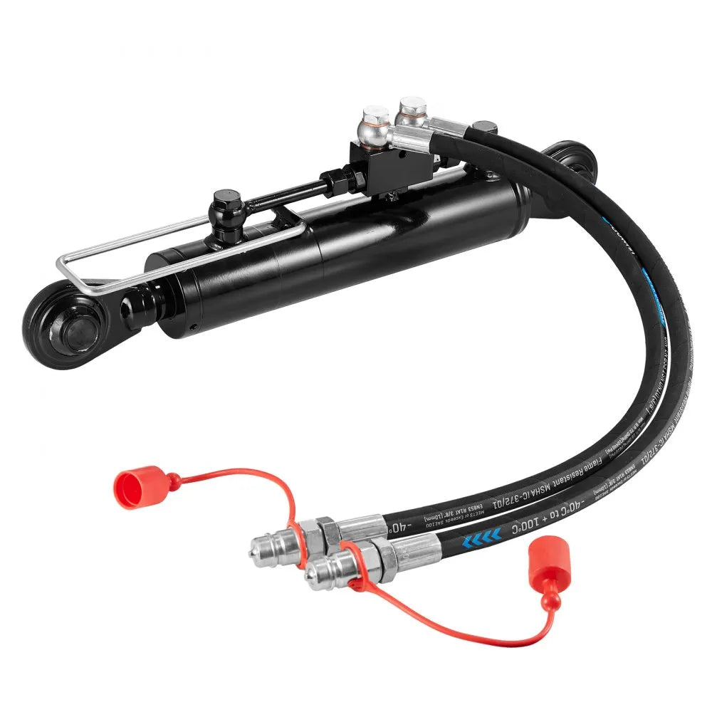 VEVOR Hydraulic Top Link Cat. 2-2(8-5/16 in, 19-11/16~28 in), Hydraulic Cylinder with 2 Hoses & G3/8" Check Valve