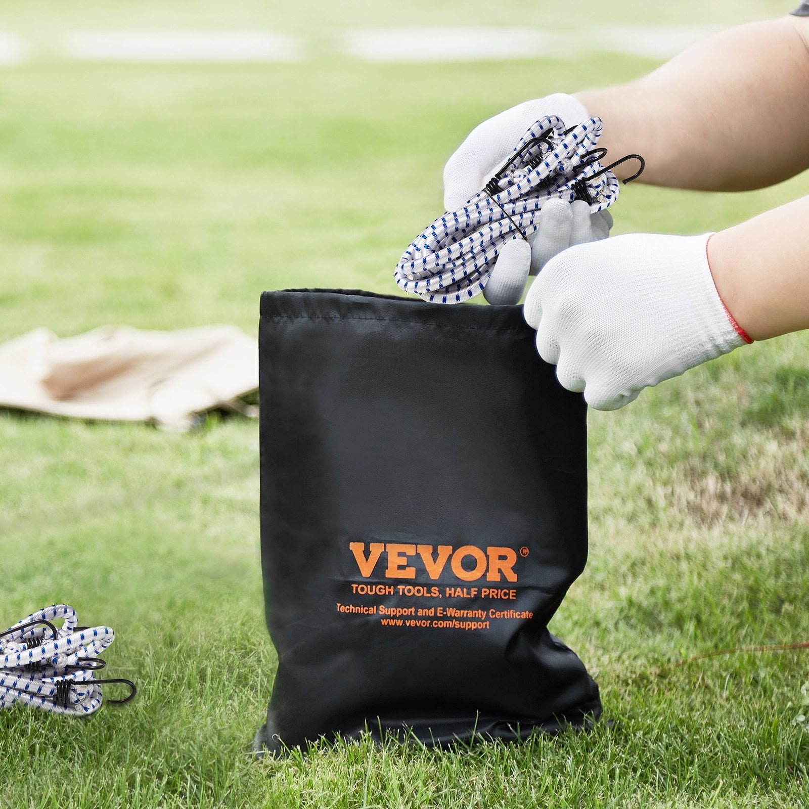 VEVOR 6 Pcs Bungee Cords with A3 Steel Hooks 72" Heavy Duty Bungee Straps 12mm