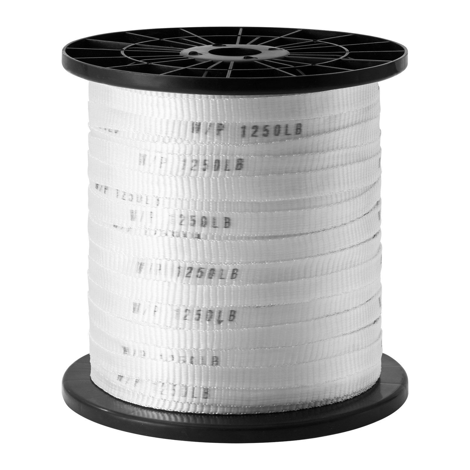 VEVOR Polyester Pull Tape, 1/2" x 528' Mule Tape Flat Rope, 1250 lbf Tensile Capacity, Printed Webbing Cable Pulling Tape for Packaging, Gardening, Commercial Electrical, Conduit Work, White