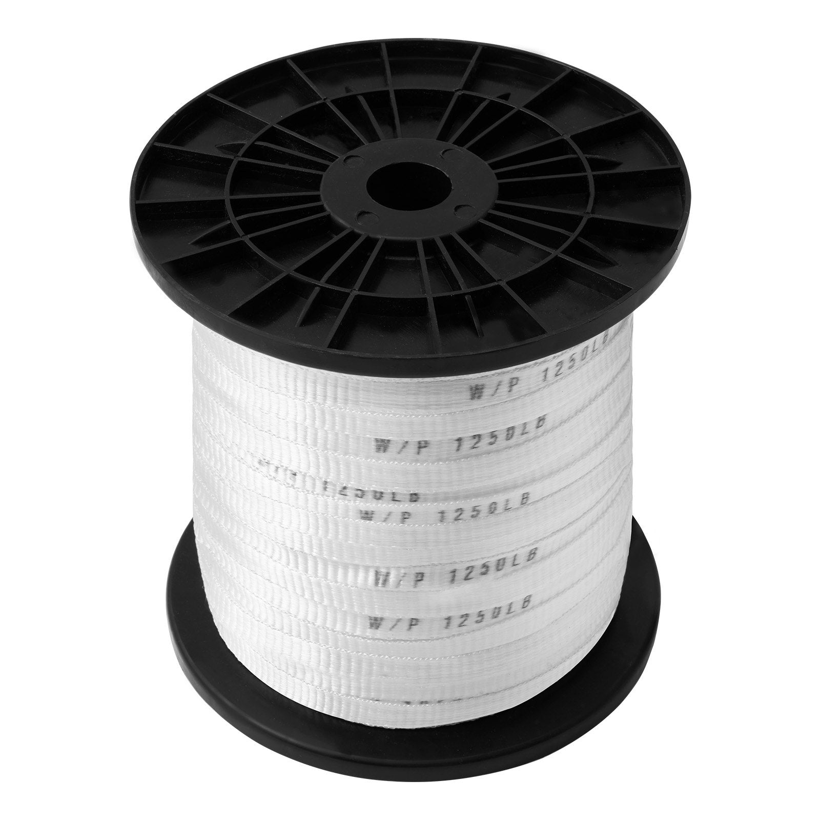 VEVOR Polyester Pull Tape, 1/2" x 528' Mule Tape Flat Rope, 1250 lbf Tensile Capacity, Printed Webbing Cable Pulling Tape for Packaging, Gardening, Commercial Electrical, Conduit Work, White