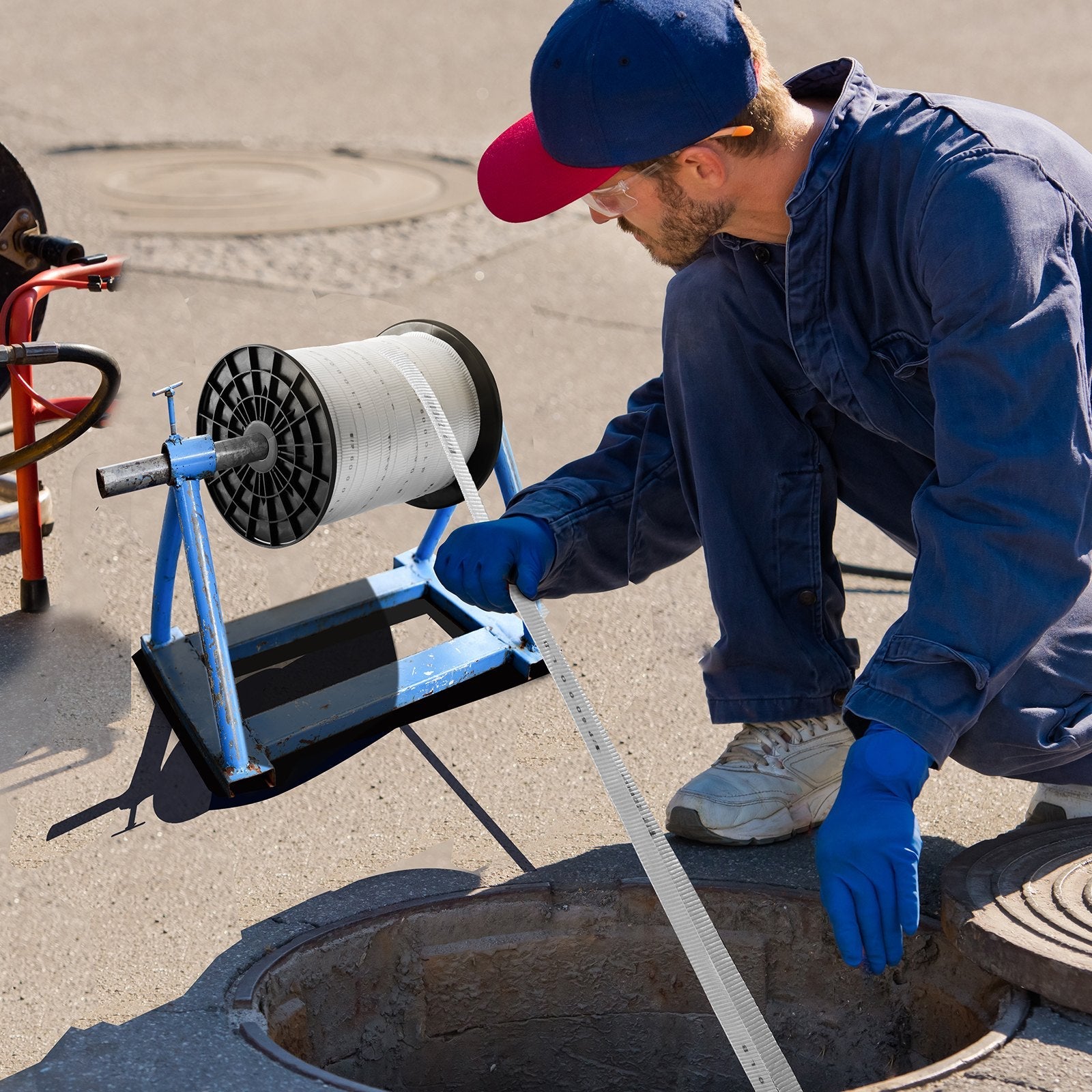 VEVOR Polyester Pull Tape, 1" x 528' Mule Tape Flat Rope, 6000 lbf Tensile Capacity, Printed Webbing Cable Pulling Tape for Packaging, Gardening, Commercial Electrical, Conduit Work, White