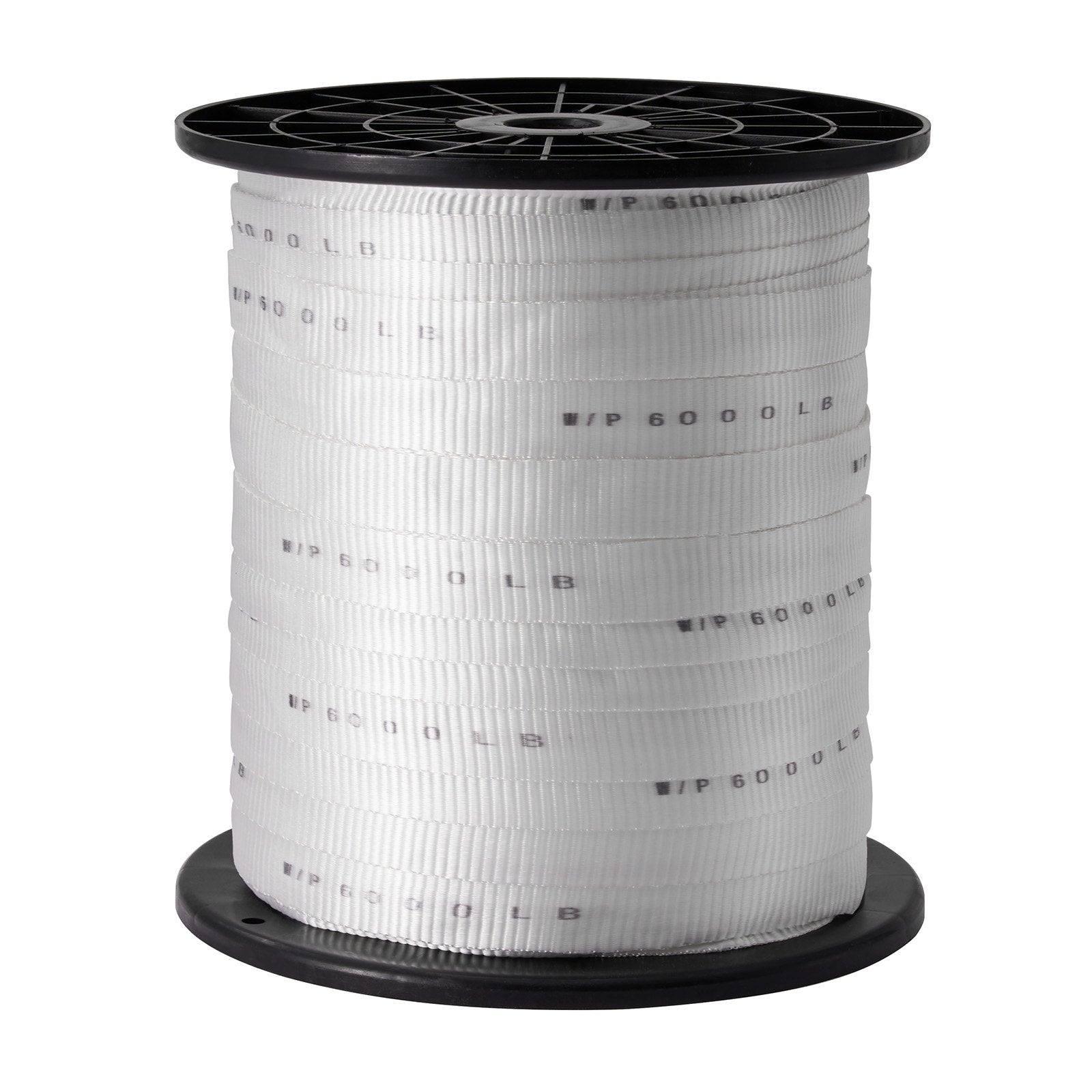 VEVOR Polyester Pull Tape, 1" x 528' Mule Tape Flat Rope, 6000 lbf Tensile Capacity, Printed Webbing Cable Pulling Tape for Packaging, Gardening, Commercial Electrical, Conduit Work, White