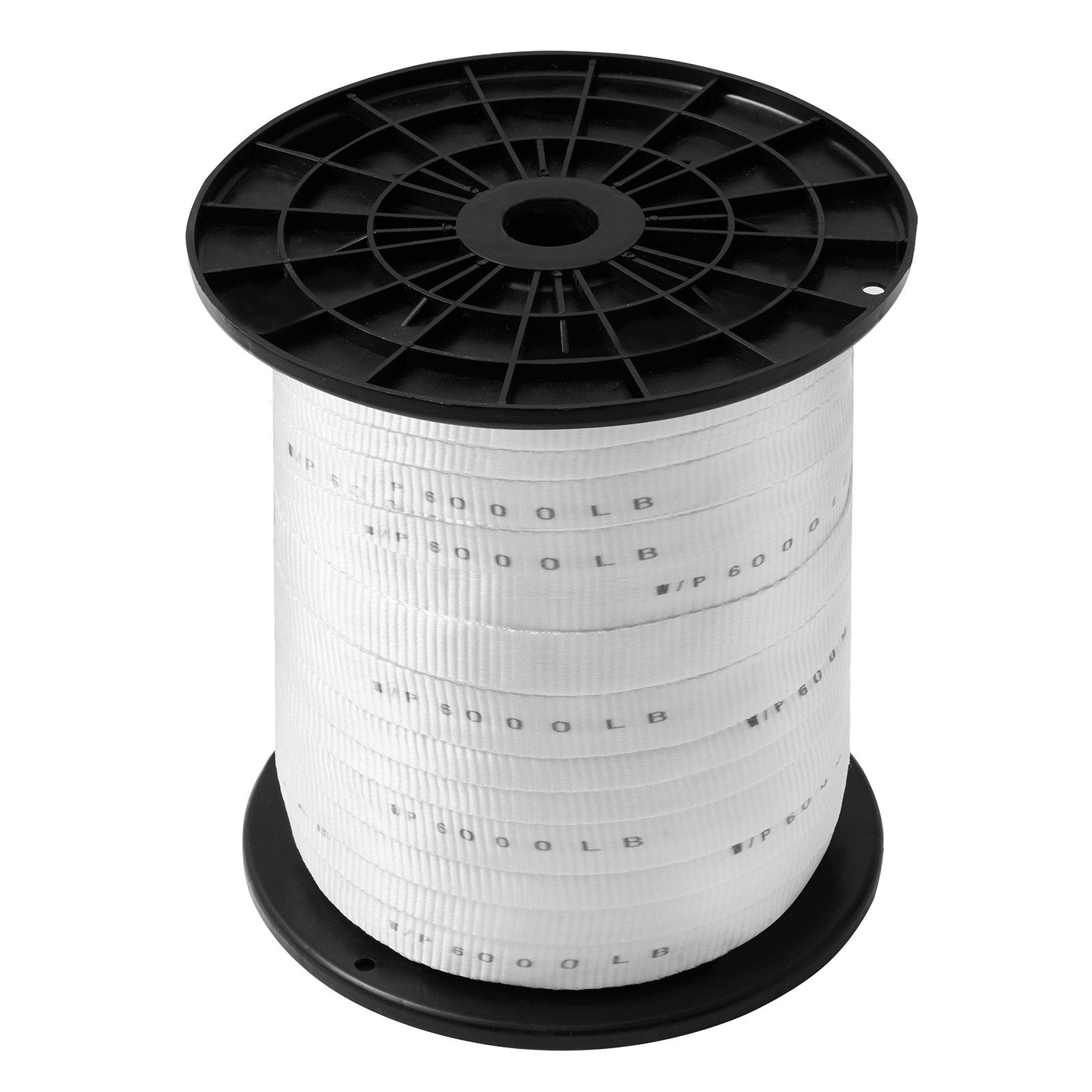 VEVOR Polyester Pull Tape, 1" x 528' Mule Tape Flat Rope, 6000 lbf Tensile Capacity, Printed Webbing Cable Pulling Tape for Packaging, Gardening, Commercial Electrical, Conduit Work, White