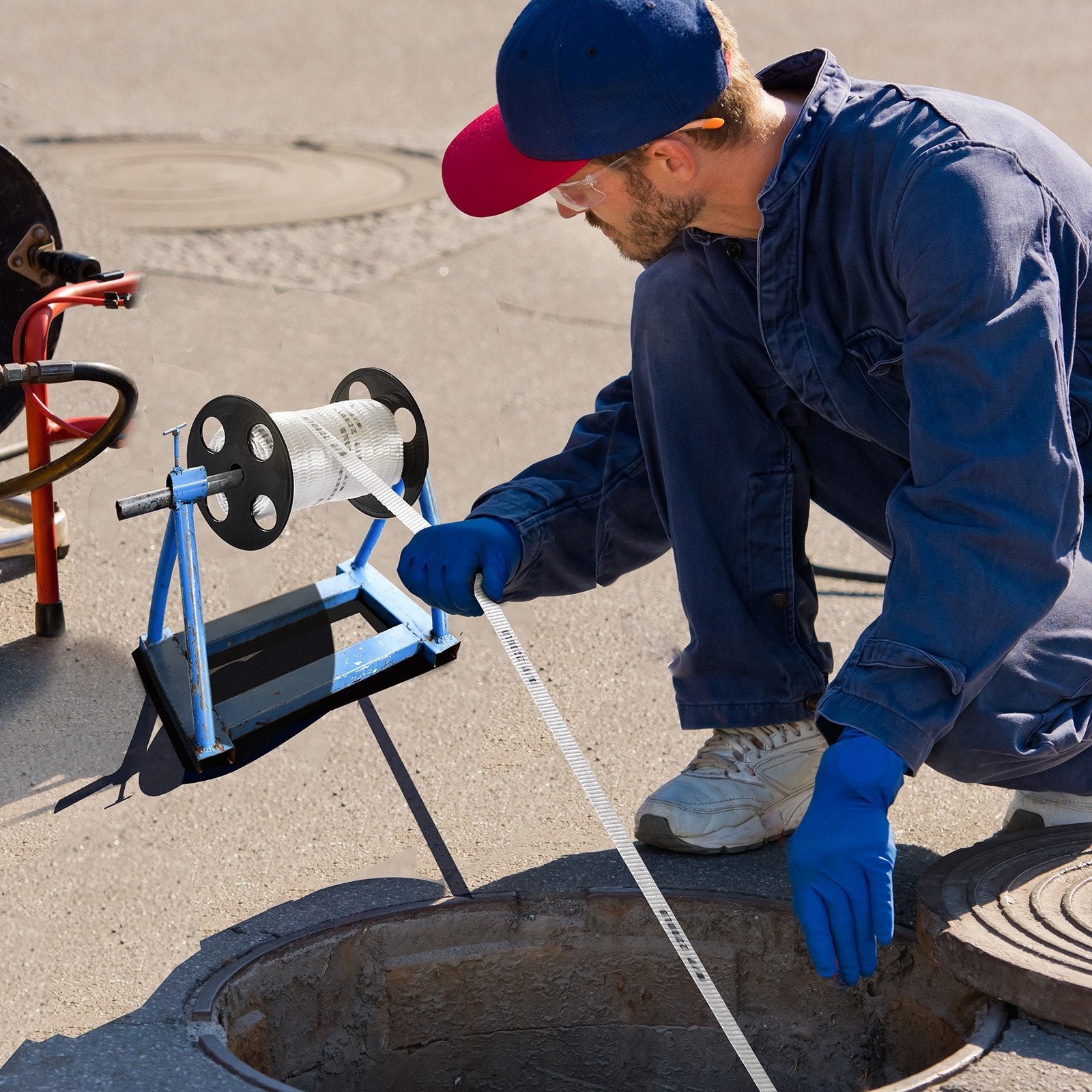 VEVOR Polyester Pull Tape, 5/8" x 108' Mule Tape Flat Rope, 2200 lbf Tensile Capacity, Printed Webbing Cable Pulling Tape for Packaging, Gardening, Commercial Electrical, Conduit Work, White