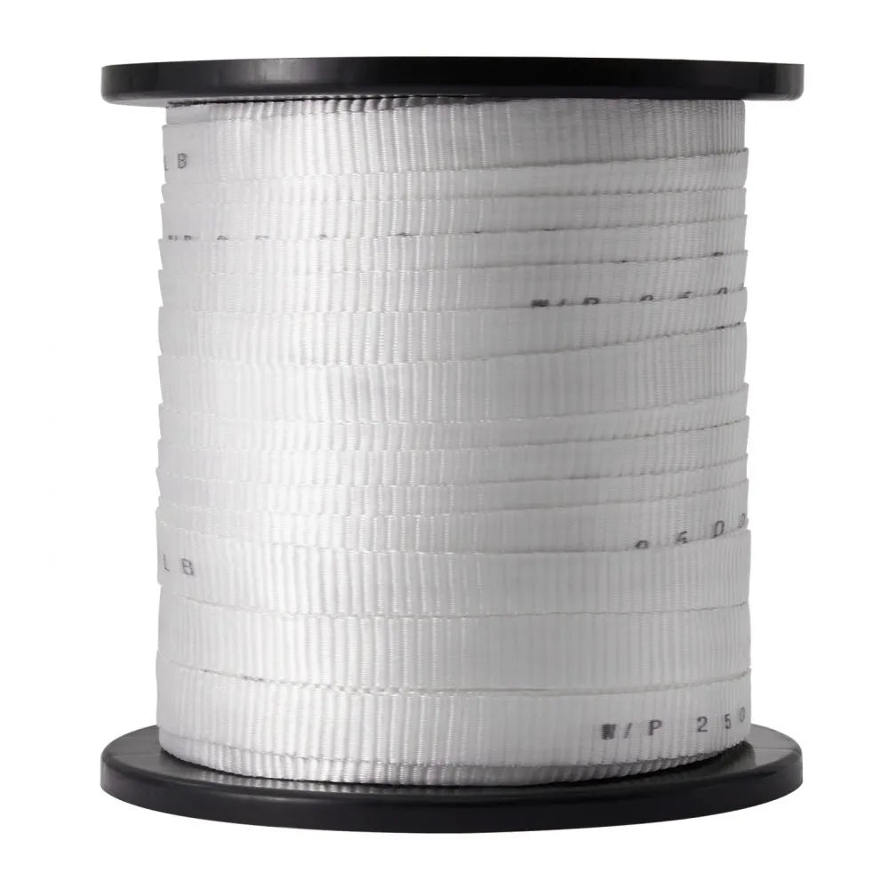 VEVOR Polyester Pull Tape, 3/4" x 318' Mule Tape Flat Rope, 2500 lbf Tensile Capacity, Printed Webbing Cable Pulling Tape for Packaging, Gardening, Commercial Electrical, Conduit Work, White