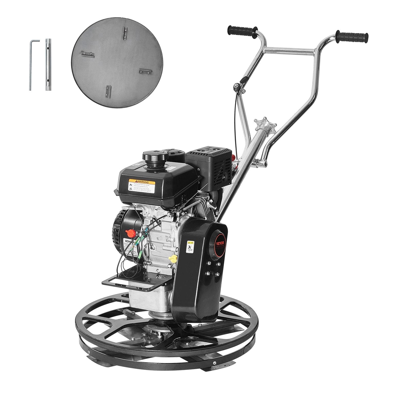 VEVOR Power Walk-Behind Cement Trowel 24” 6HP Gas-Powered with Float Pan Blade
