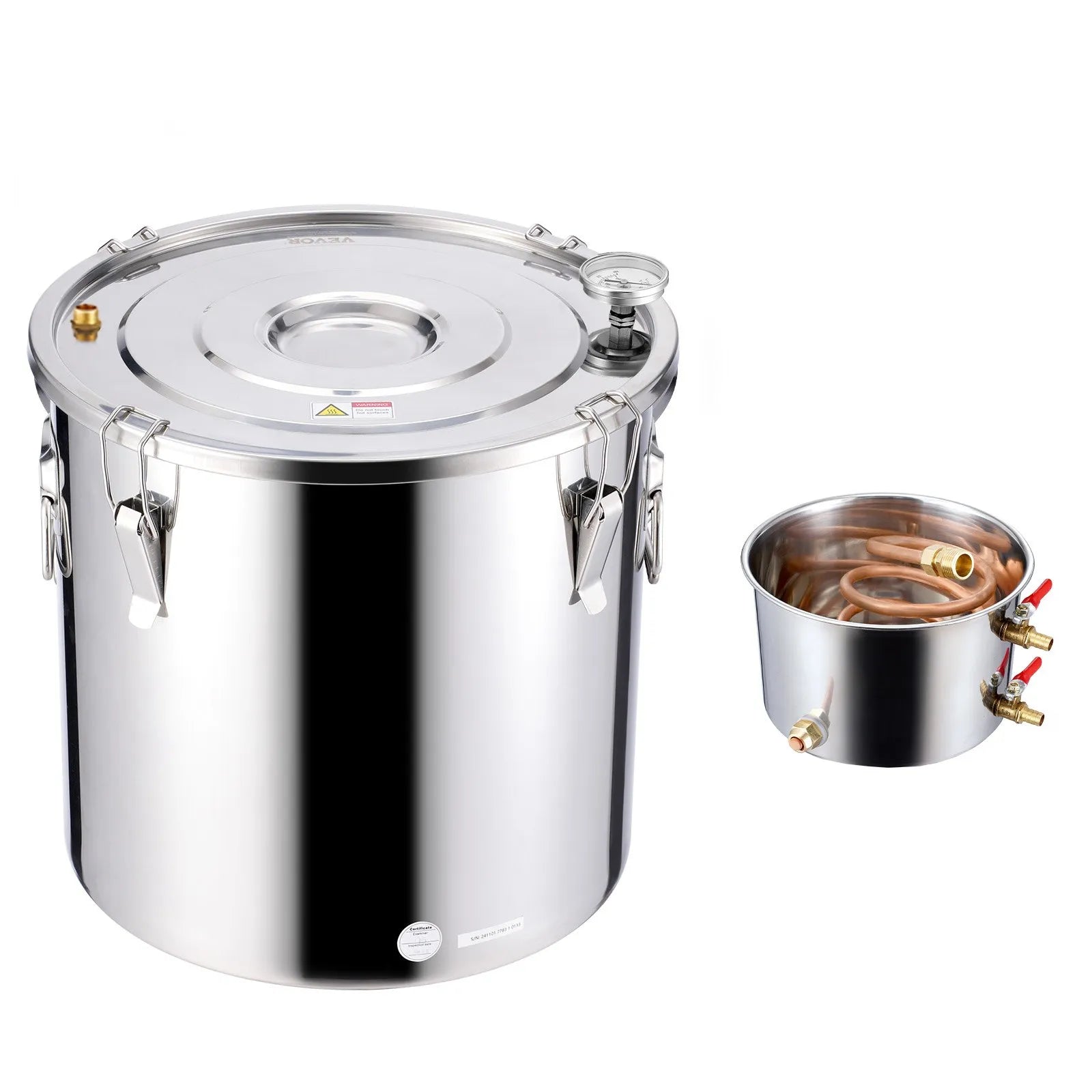VEVOR Moonshine Still 13 Gal Water Alcohol Distiller Brewing Kit Stainless Steel