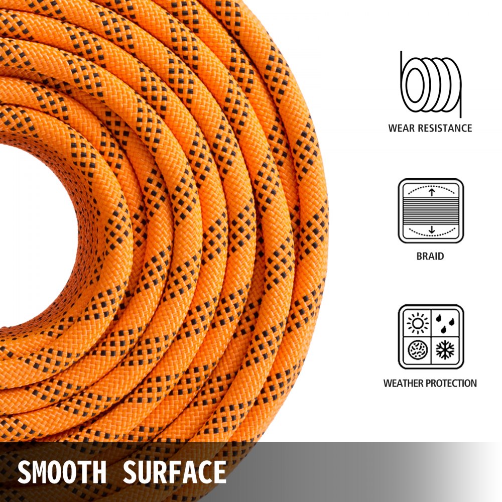 VEVOR 7/16 Inch Double Braid Polyester Rope 200 Feet Nylon Pulling Rope 880LB High Force Polyester Load Sailing Rope for Arborist Gardening Marine (7/16 Inch-200Feet)