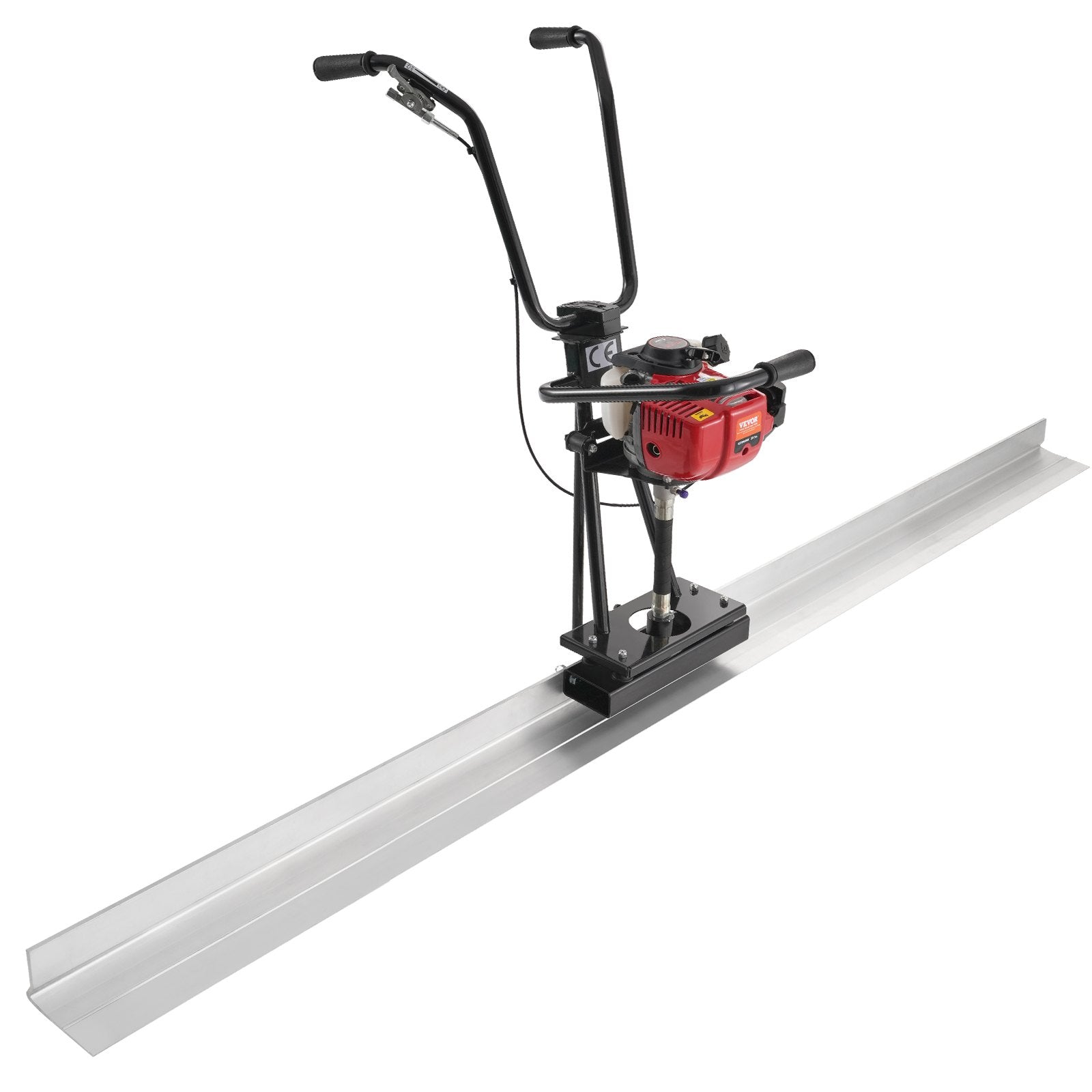VEVOR Gas Concrete Power Screed, 8ft Aluminum Board Straight Edge Bar Set, 4 Stroke Cement Finishing Vibrating Motor with Height Adjustable Handles, High Efficient Concrete Tools 6500RPM