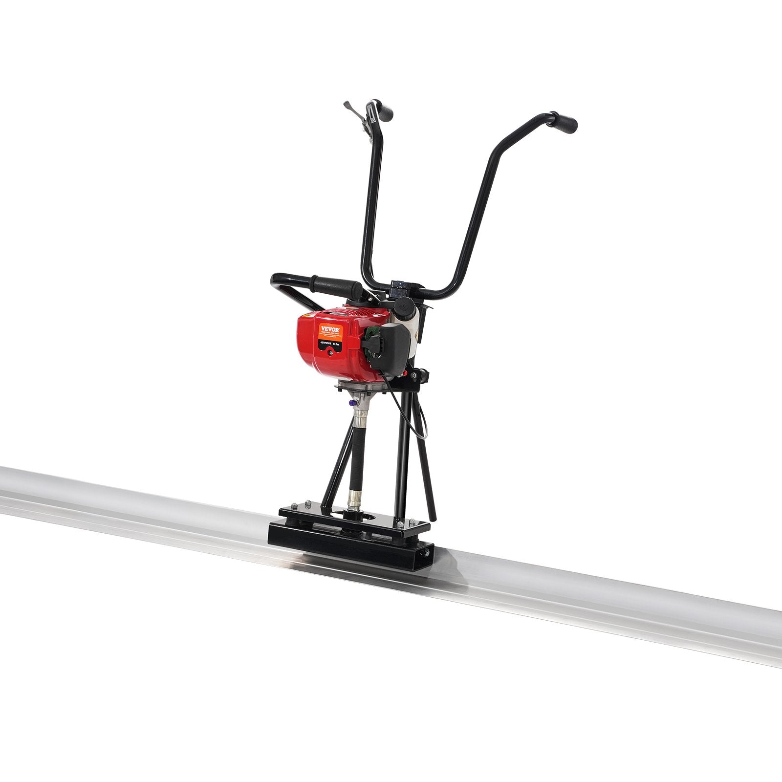 VEVOR Gas Concrete Power Screed, 8ft Aluminum Board Straight Edge Bar Set, 4 Stroke Cement Finishing Vibrating Motor with Height Adjustable Handles, High Efficient Concrete Tools 6500RPM
