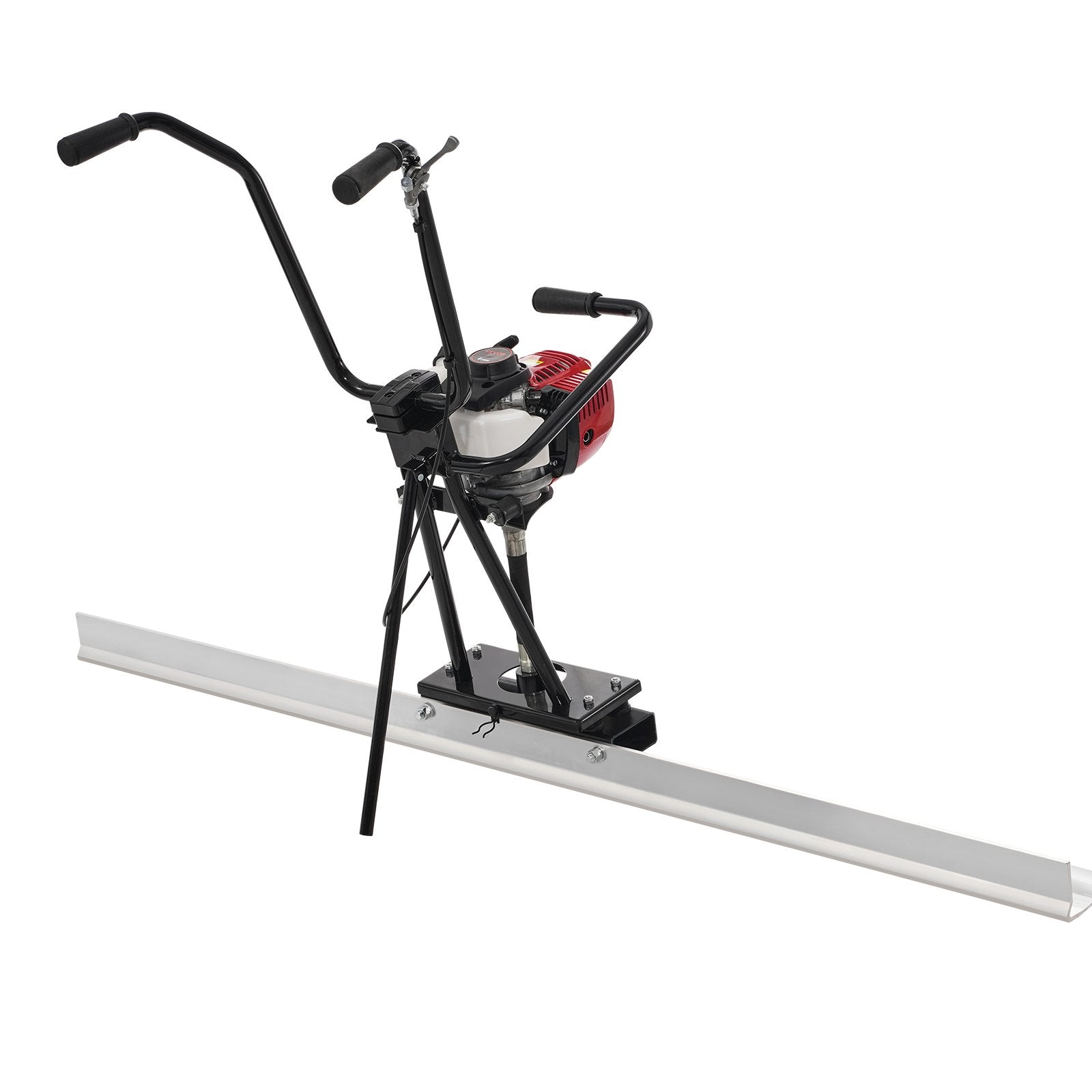 VEVOR Gas Concrete Power Screed, 6ft Aluminum Board Straight Edge Bar Set, 4 Stroke Cement Finishing Vibrating Motor with Height Adjustable Handles, High Efficient Concrete Tools 6500RPM
