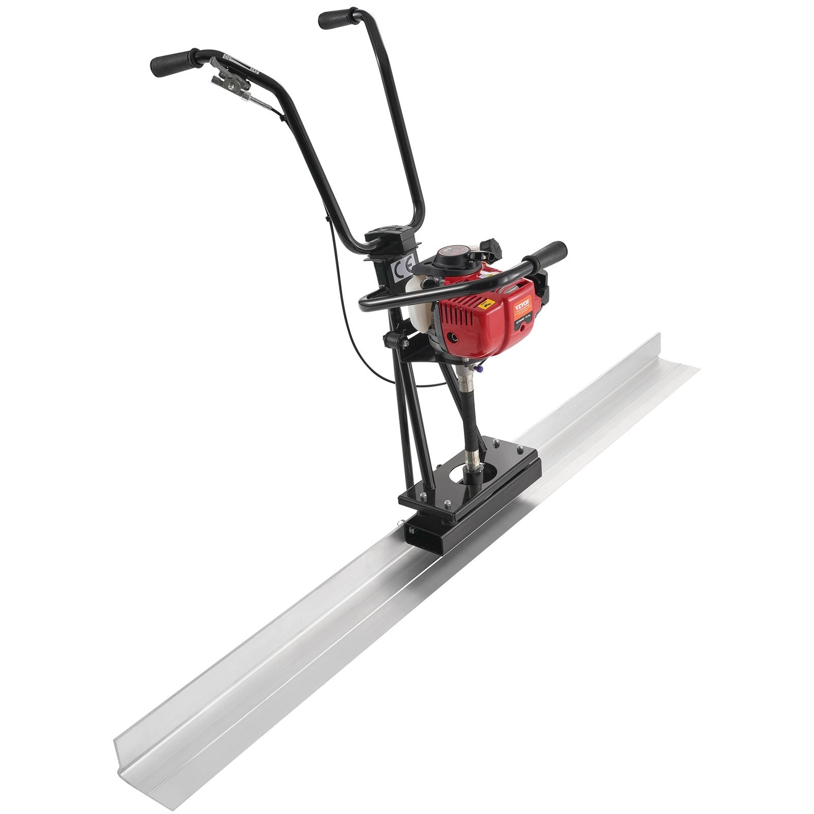 VEVOR Gas Concrete Power Screed, 6ft Aluminum Board Straight Edge Bar Set, 4 Stroke Cement Finishing Vibrating Motor with Height Adjustable Handles, High Efficient Concrete Tools 6500RPM