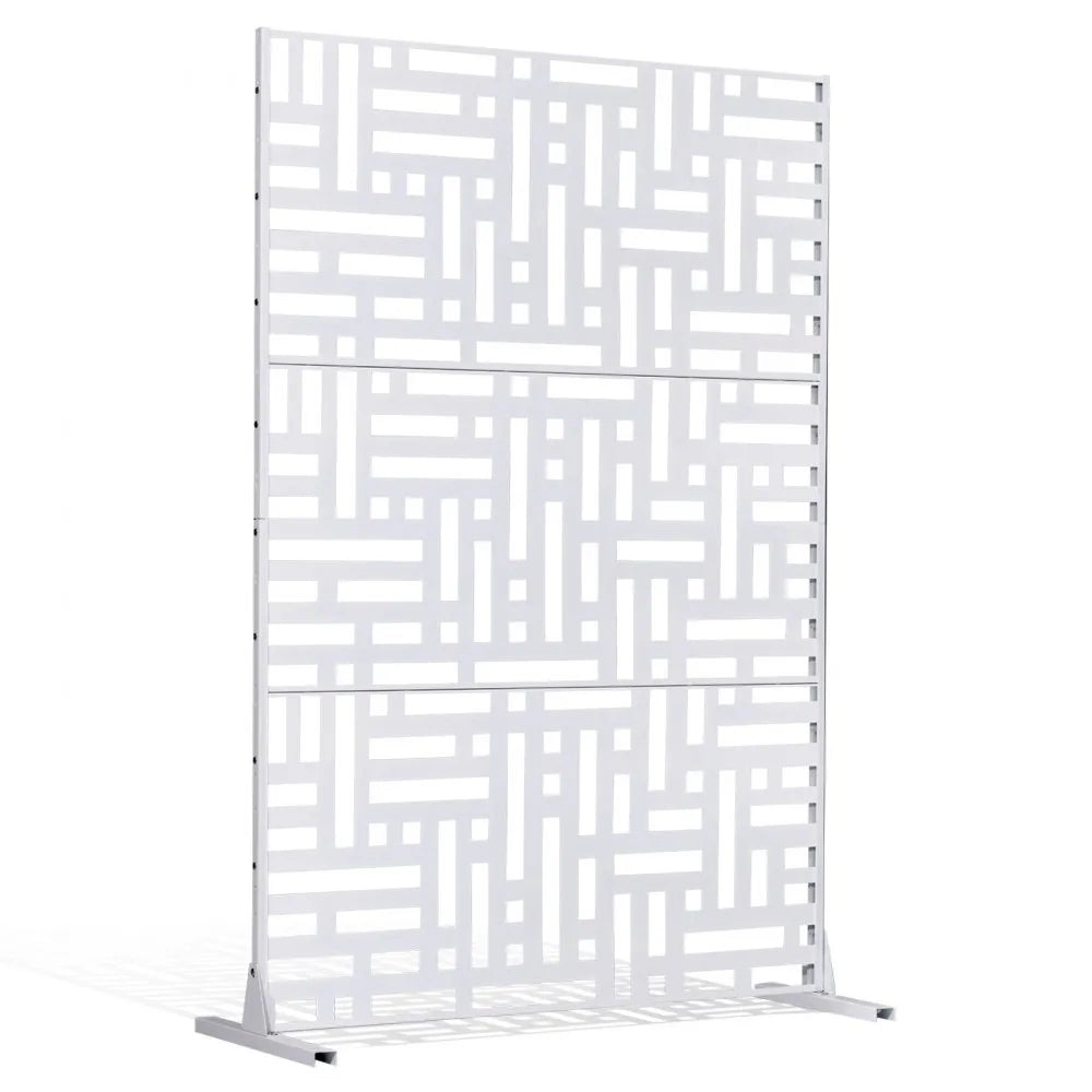 VEVOR Metal Privacy Screen 47" x 76" Outdoor Privacy Screens & Panels White