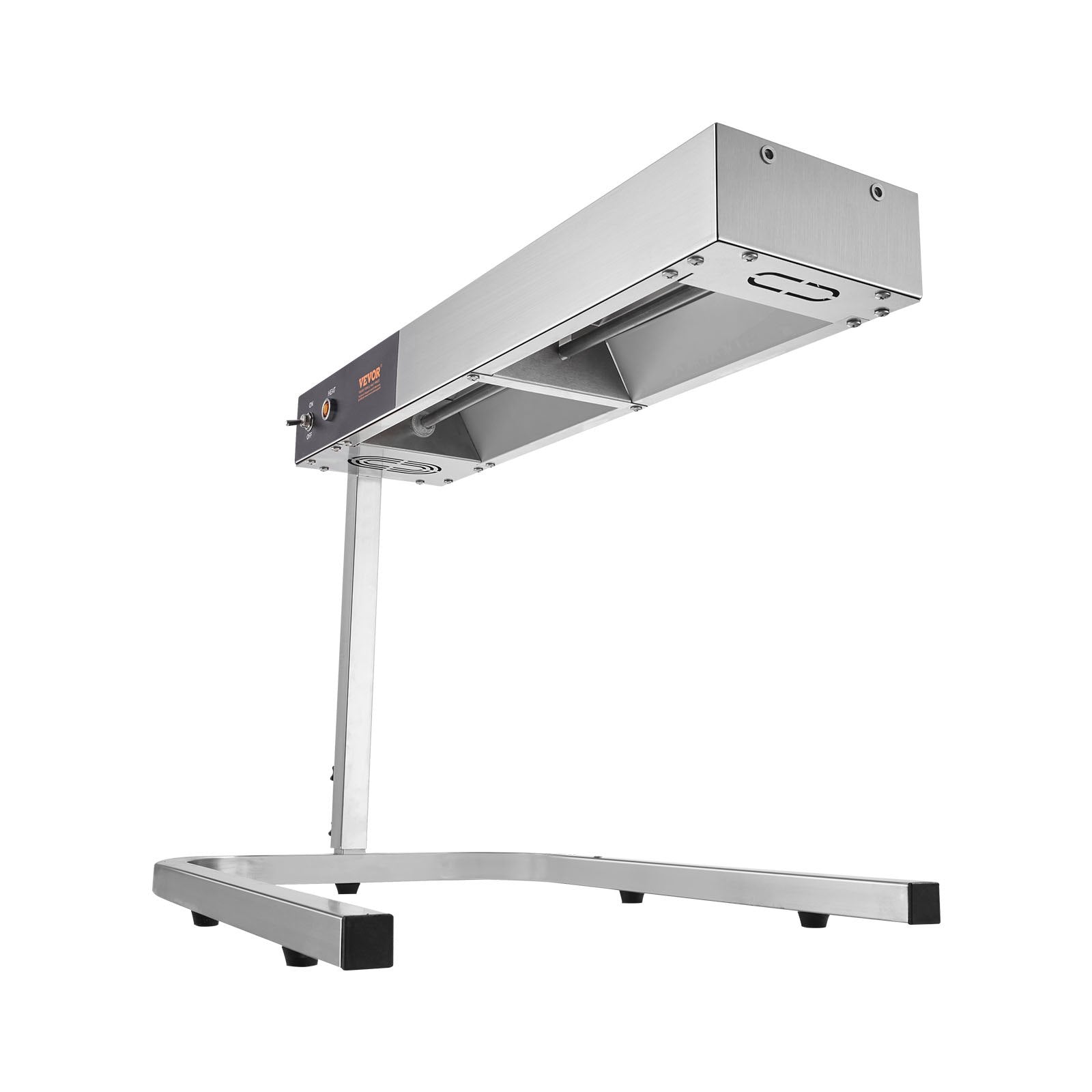 VEVOR French Fry Food Warmer, 750W Commercial Strip Food Heating Lamp, Electric Stainless Steel Warming Light Dump Station, Countertop 104-122°F Fries Warmer for Chip Buffet Kitchen Restaurant, Silver