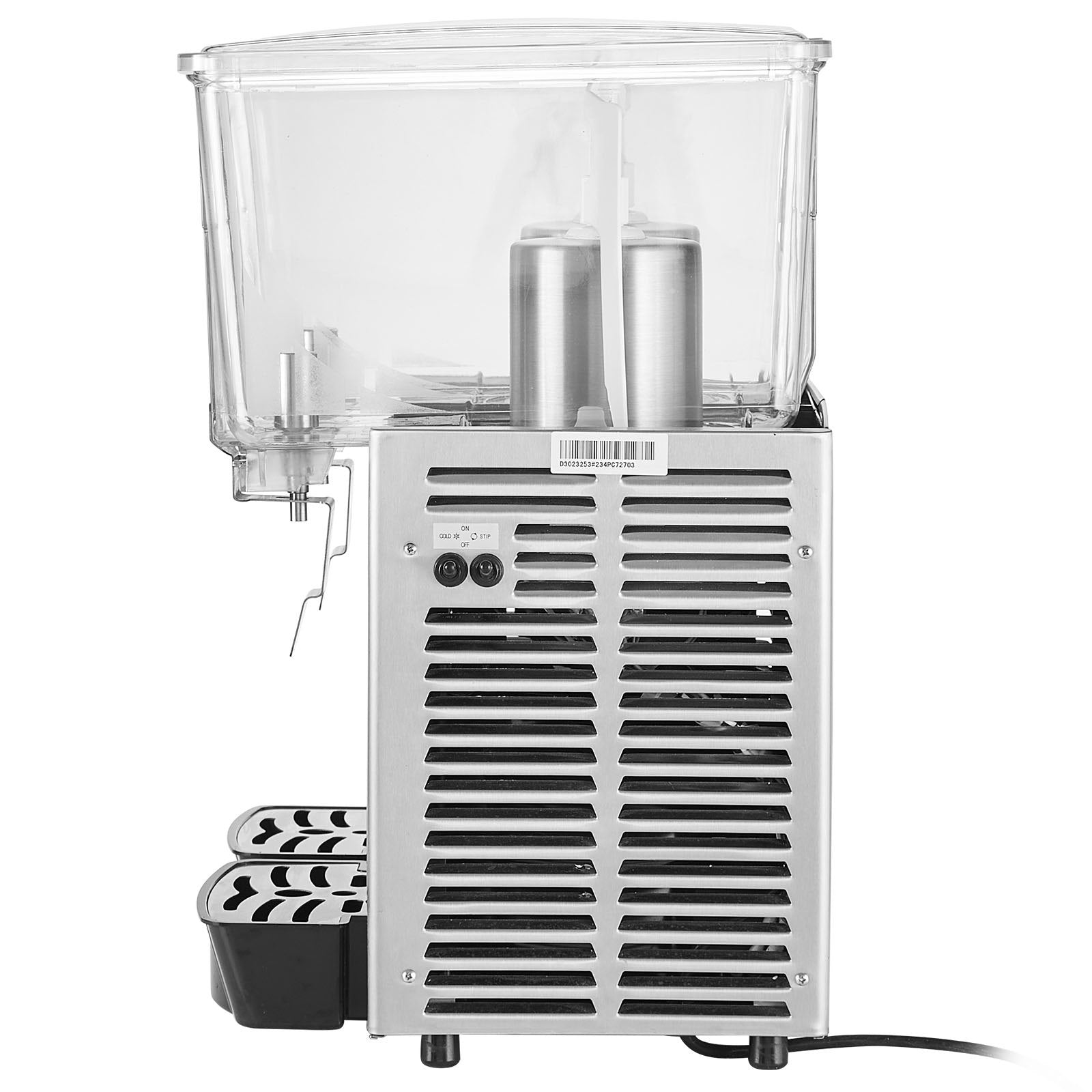 VEVOR Commercial Beverage Dispenser, 13.6 Qt 12L 2 Tanks Ice Tea Drink Machine, 280W 304 Stainless Steel Juice Dispenser with 41?-53.6? Thermostat Controller, for Cold Drink Restaurant Hotel Party