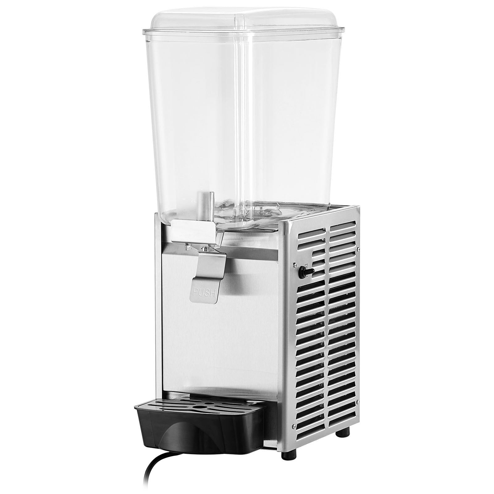 VEVOR Commercial Beverage Dispenser, 20.4 Qt 18L Single Tank Ice Tea Drink Machine, 325W 304 Stainless Steel Juice Dispenser with 41?-53.6? Thermostat Controller, for Cold Drink Restaurant Hotel Party