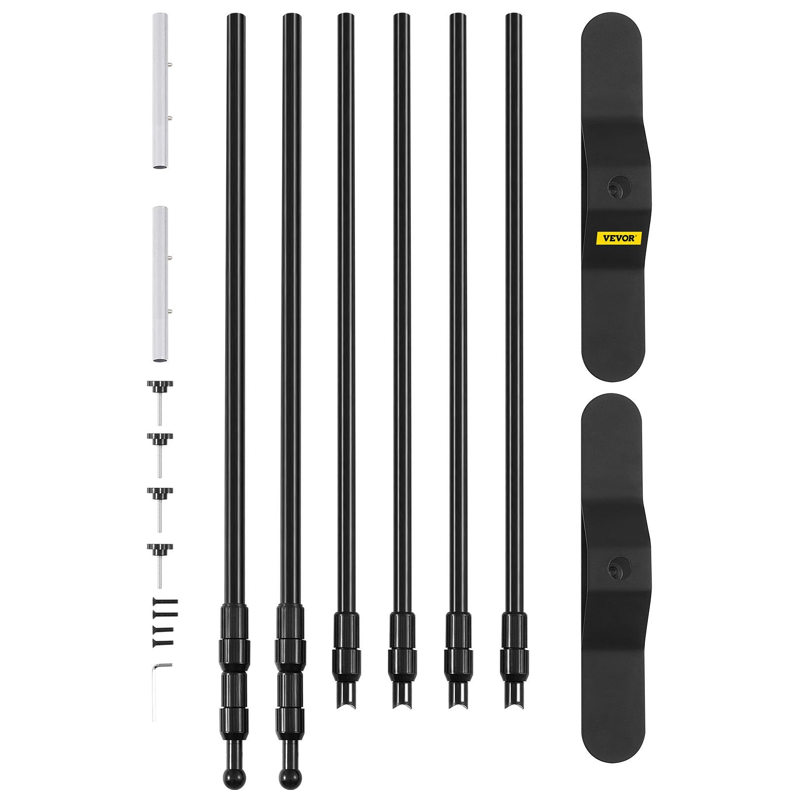 VEVOR 8×8feet Banner Stand Adjustable Display Backdrop Lightweight Portable Trade Show Wall for Photography(8' Banner Stand), Black