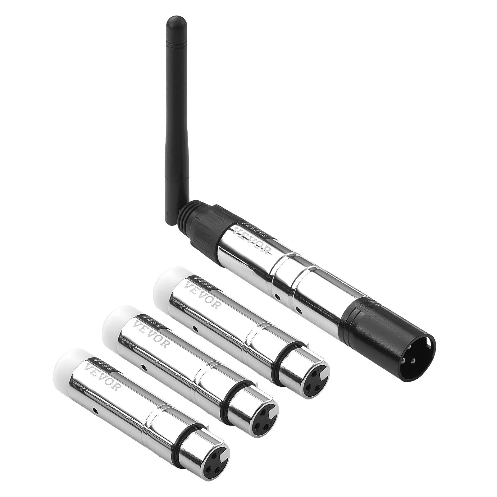 VEVOR DMX Wireless Receiver Transmitter Controller for Stage Light 4 PCs Silver