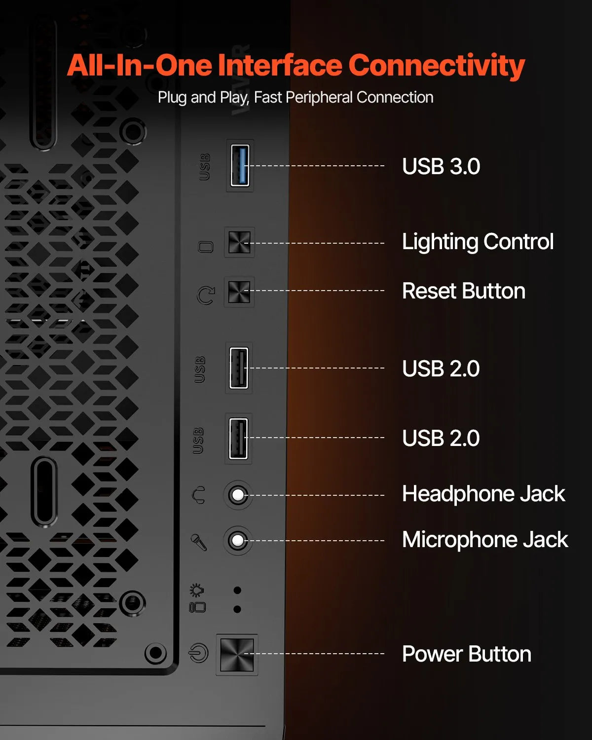 VEVOR PC Case Full-Tower Gaming Computer Case 3 PWM Fans for E-ATX Motherboard