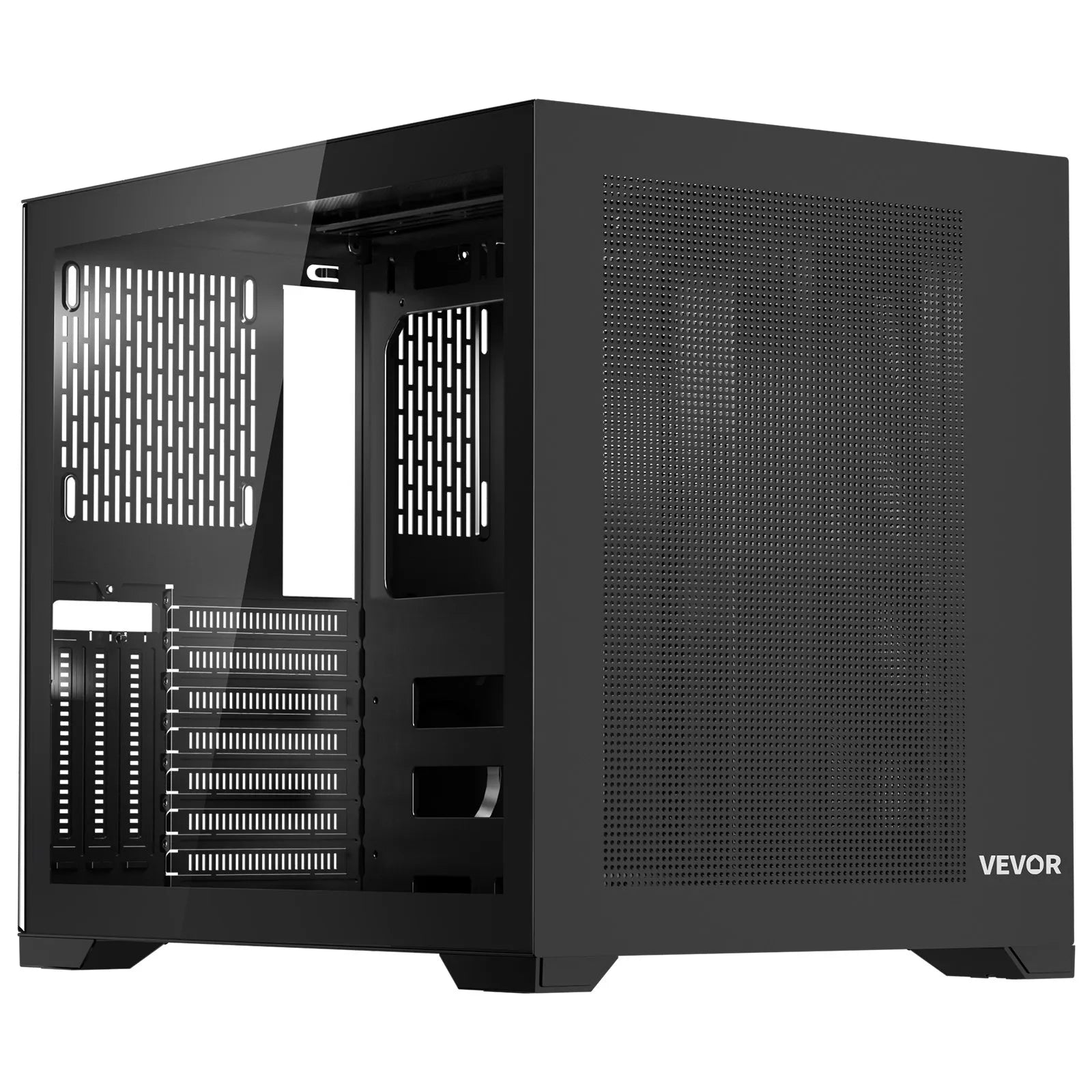 VEVOR Mid-Tower ATX PC Case Dual Chamber Gaming Computer Case No Fan Included