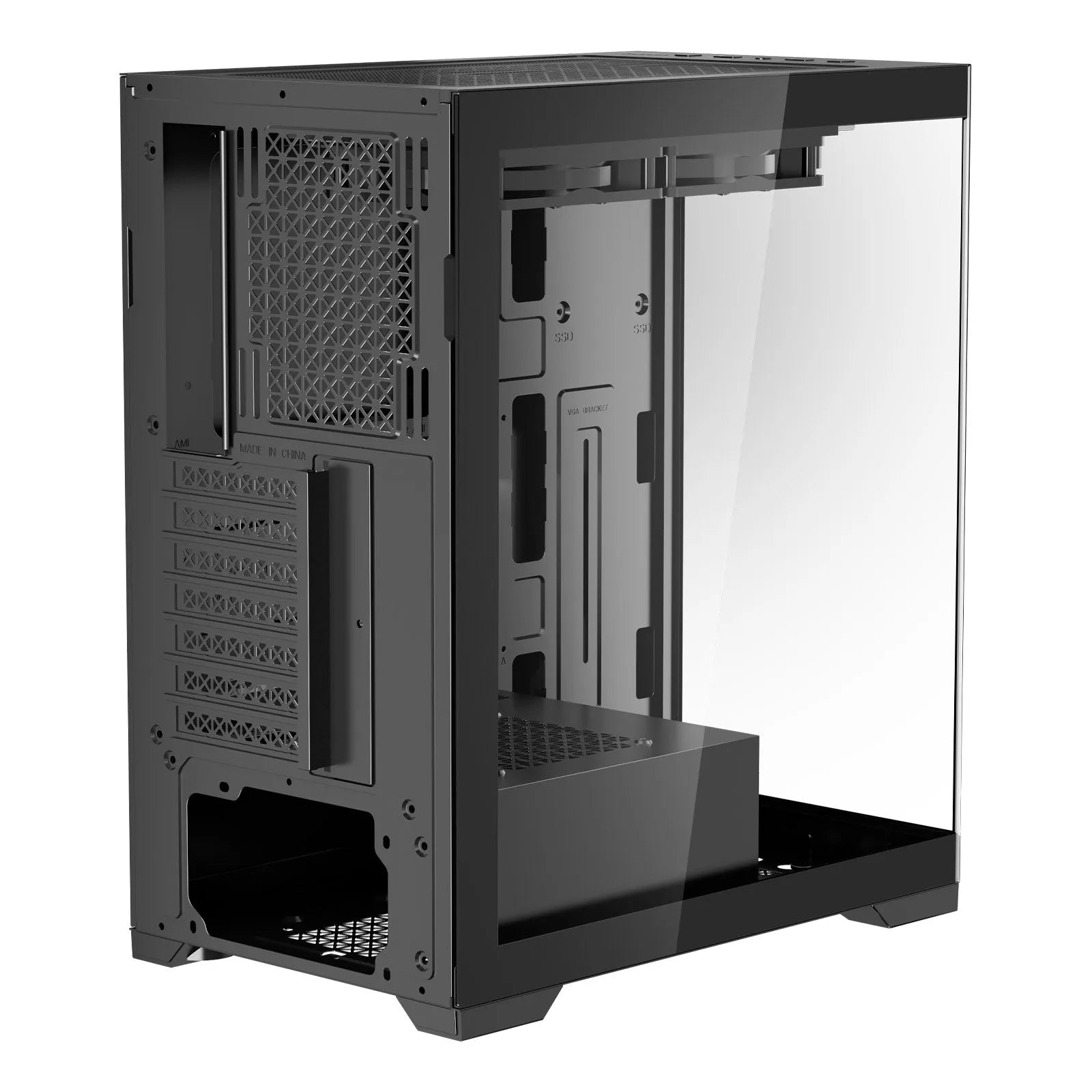VEVOR PC Gaming Case Mid-Tower Computer Case with 2 Fans for ATX Motherboard