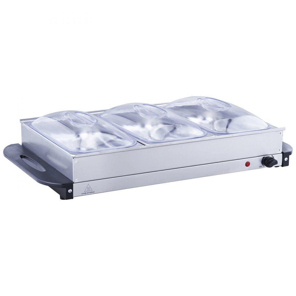 VEVOR Electric Buffet Server & Food Warmer, 25.6" x 15" Portable Stainless Steel Chafing Dish Set with Temp Control & Oven-Safe Pan, Perfect for Catering, Parties, Events, Entertaining, Silver, ETL