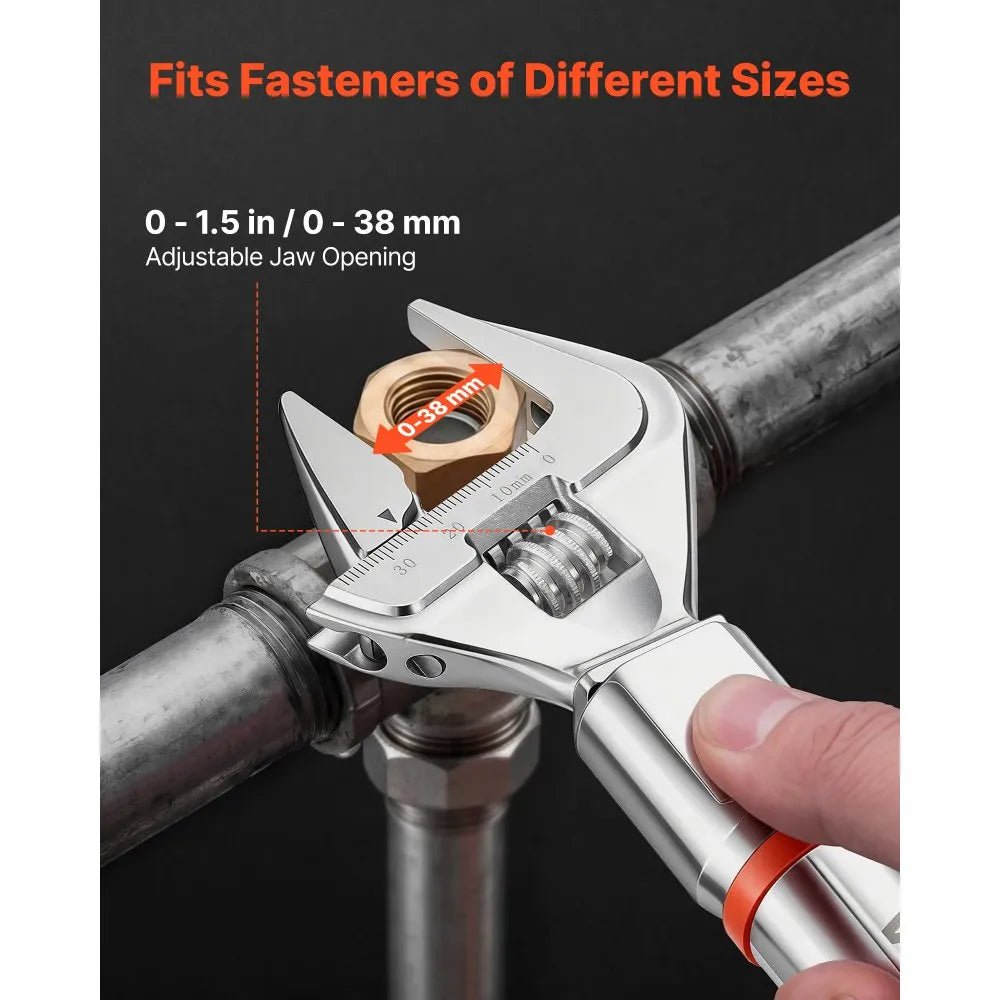Digital Adjustable Torque Wrench with LCD Display, 0–1.5" Adjustable Jaw, ±2% Accuracy