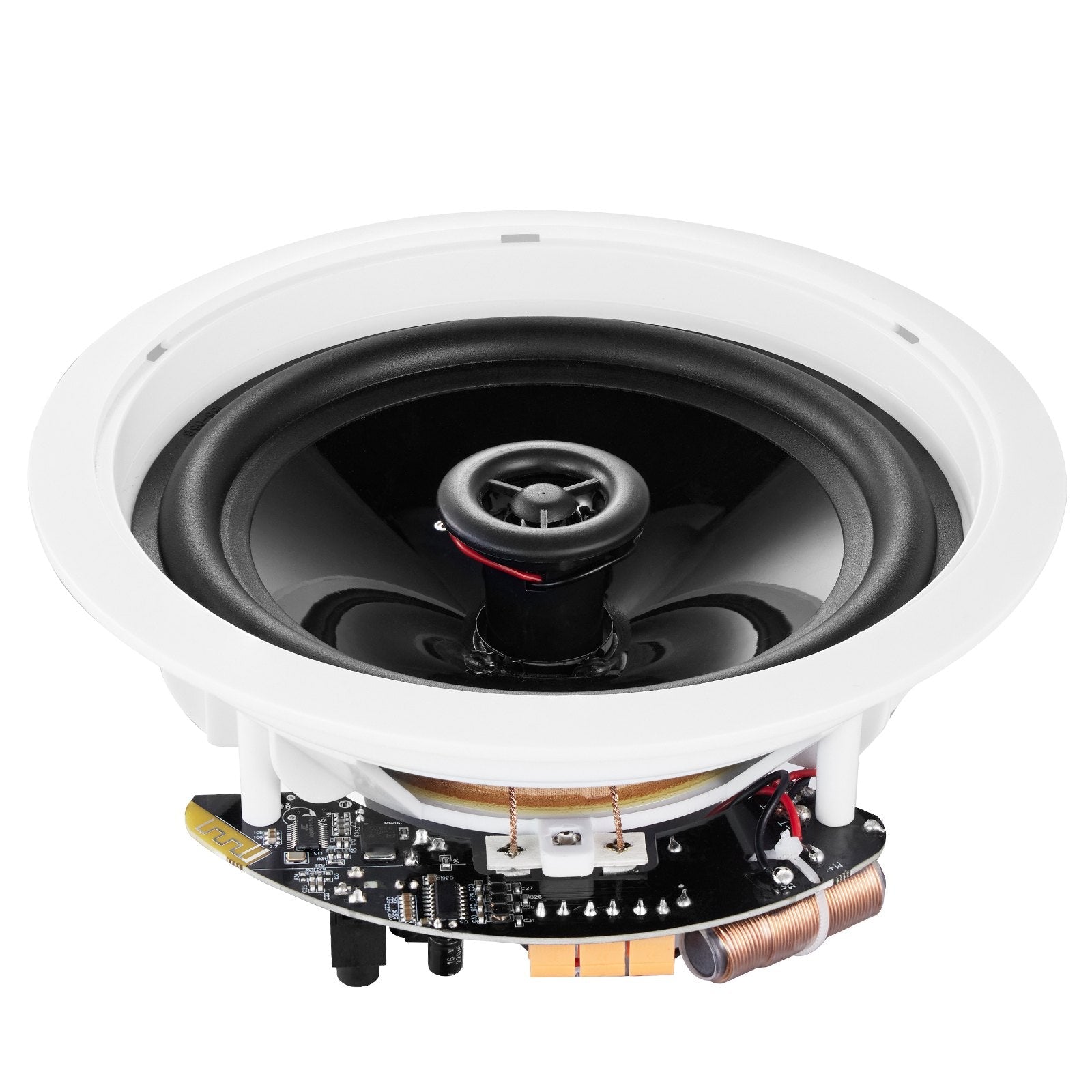 VEVOR 6.5'' Bluetooth in Ceiling Speakers, 150W, Flush Mount Ceiling & in-Wall Speaker System with 8?Impedance 89dB Sensitivity, for Home Kitchen Living Room Bedroom or Covered Outdoor Porches, Single