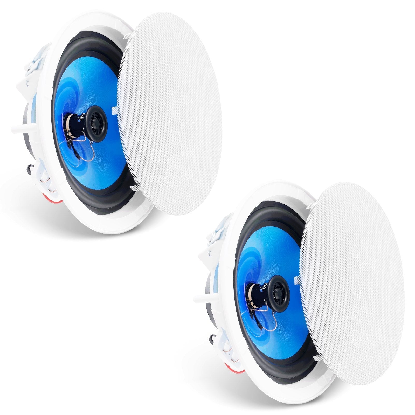 VEVOR 2 PCs 8 Inch in Ceiling Speakers, 50-Watts, Flush Mount Ceiling & in-Wall Speakers System with 8?Impedance 89dB Sensitivity, for Home Kitchen Living Room Bedroom or Covered Outdoor Porches