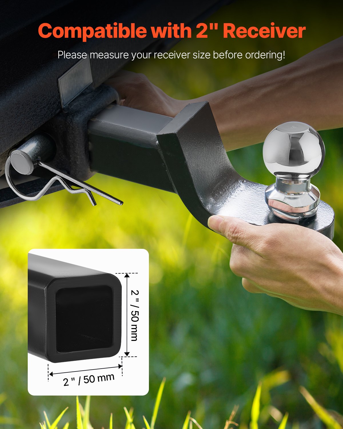 VEVOR Trailer Hitch 2" Receiver 2" Drop Trailer Hitch Ball Mount 7500 lbs