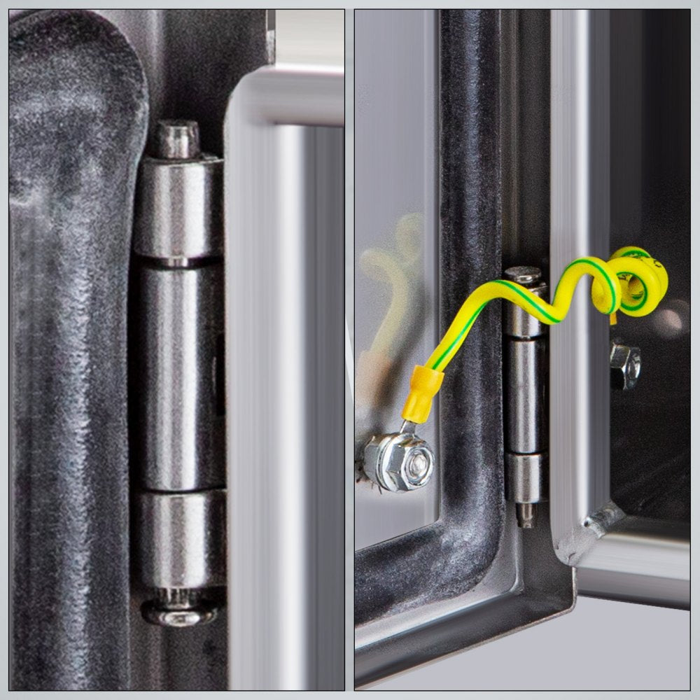 VEVOR Steel Electrical Box 16" x 12" x 8" Electrical Enclosure Box 304 Stainless Steel Electronic Equipment Enclosure Box IP65 Weatherproof Wall-Mounted Metal Electrical Enclosure with Mounting Plate