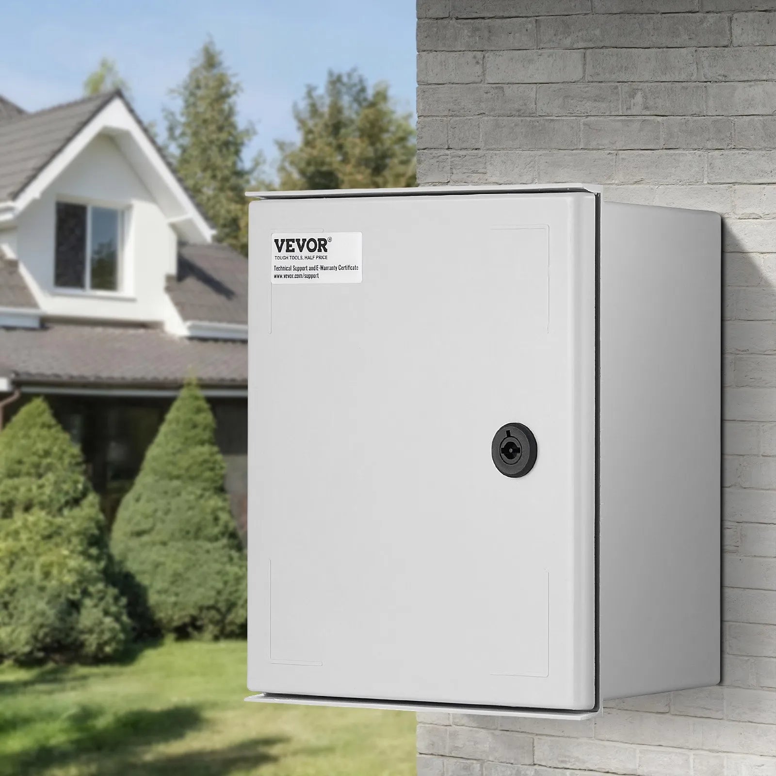 VEVOR Fiberglass Enclosure 11.8 x 9.8 x 5.5" Electrical Enclosure Box NEMA 3X Electronic Equipment Enclosure Box IP65 Weatherproof Wall-Mounted Electrical Enclosure With Hinges & Quarter-Turn Latches