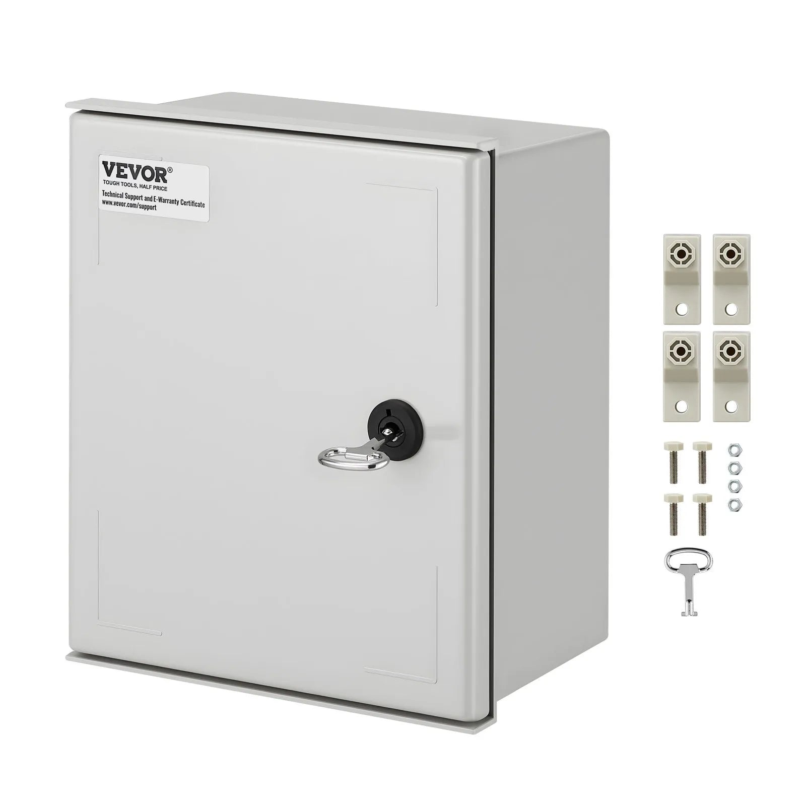 VEVOR Fiberglass Enclosure 11.8 x 9.8 x 5.5" Electrical Enclosure Box NEMA 3X Electronic Equipment Enclosure Box IP65 Weatherproof Wall-Mounted Electrical Enclosure With Hinges & Quarter-Turn Latches