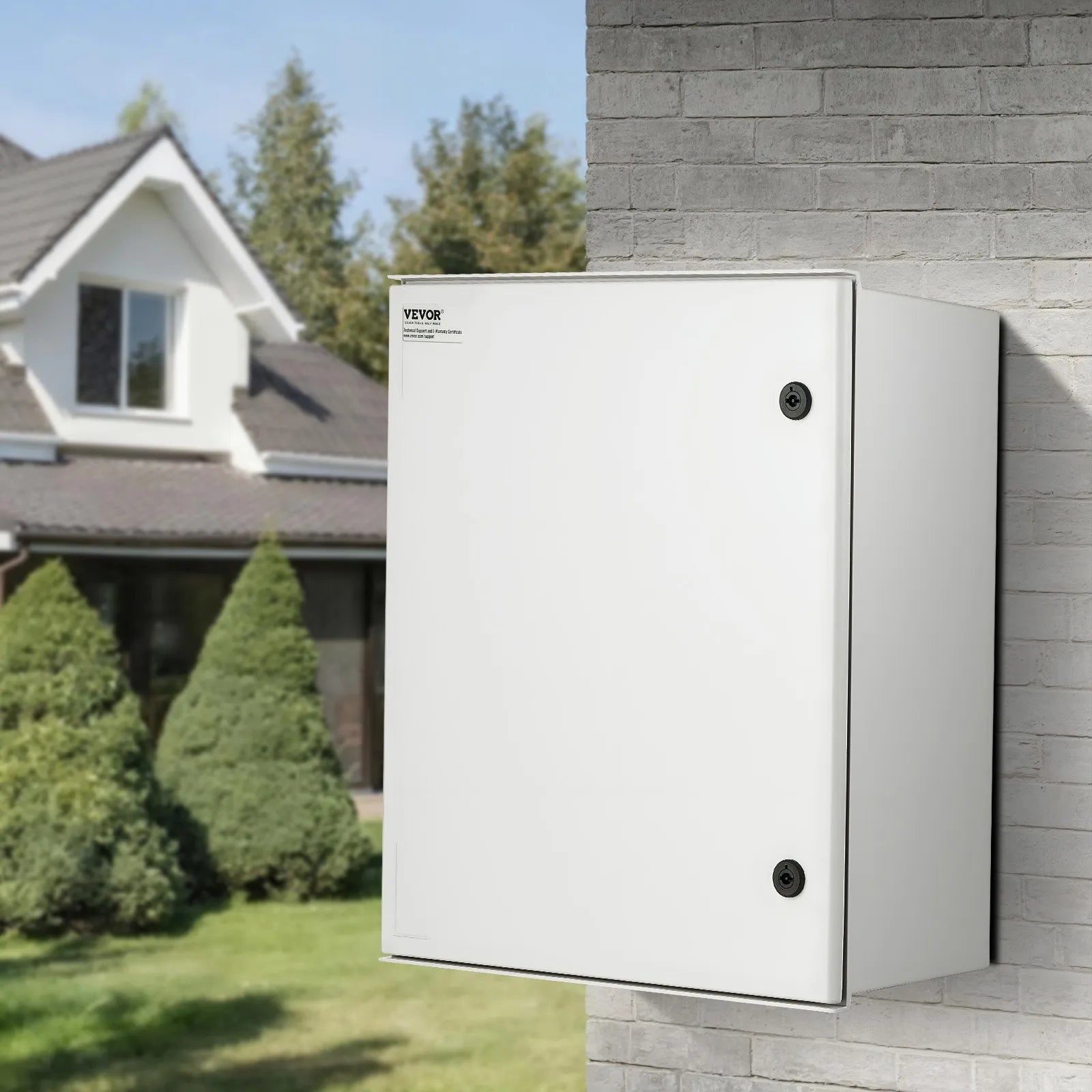 VEVOR Fiberglass Enclosure 19.7 x 15.7 x7.9" Electrical Enclosure Box NEMA 3X Electronic Equipment Enclosure Box IP65 Weatherproof Wall-Mounted Electrical Enclosure With Hinges & Quarter-Turn Latches
