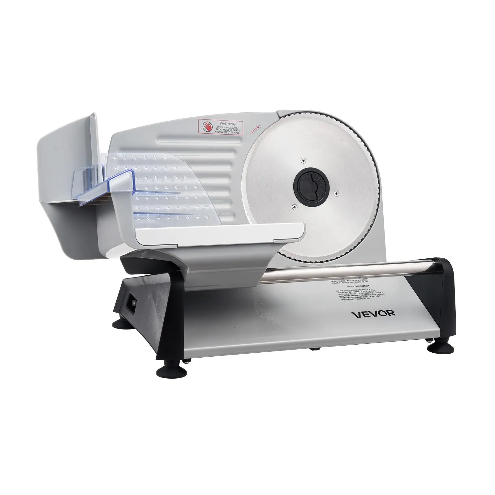 VEVOR Meat Slicer, 7.5 inch 200W Electric Deli Slicer Machine with SUS420 Blade, 0-0.6 inch Adjustable Thickness, ETL Certified Home Food-Slicer for Meat, Ham, Baguett, Steak
